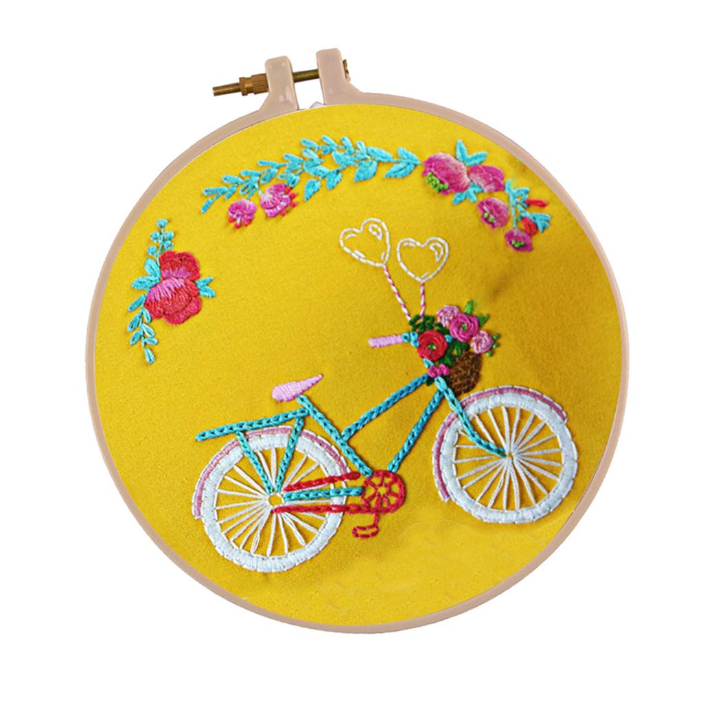 Embroidery Starter Kit Cross Stitch Kit with Bicycle Pattern for Beginners 3