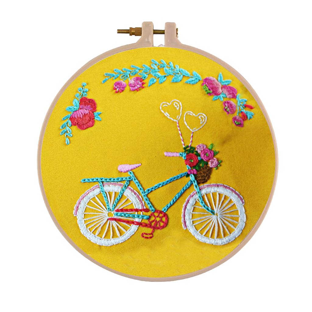 Embroidery Starter Kit Cross Stitch Kit with Bicycle Pattern for Beginners 3