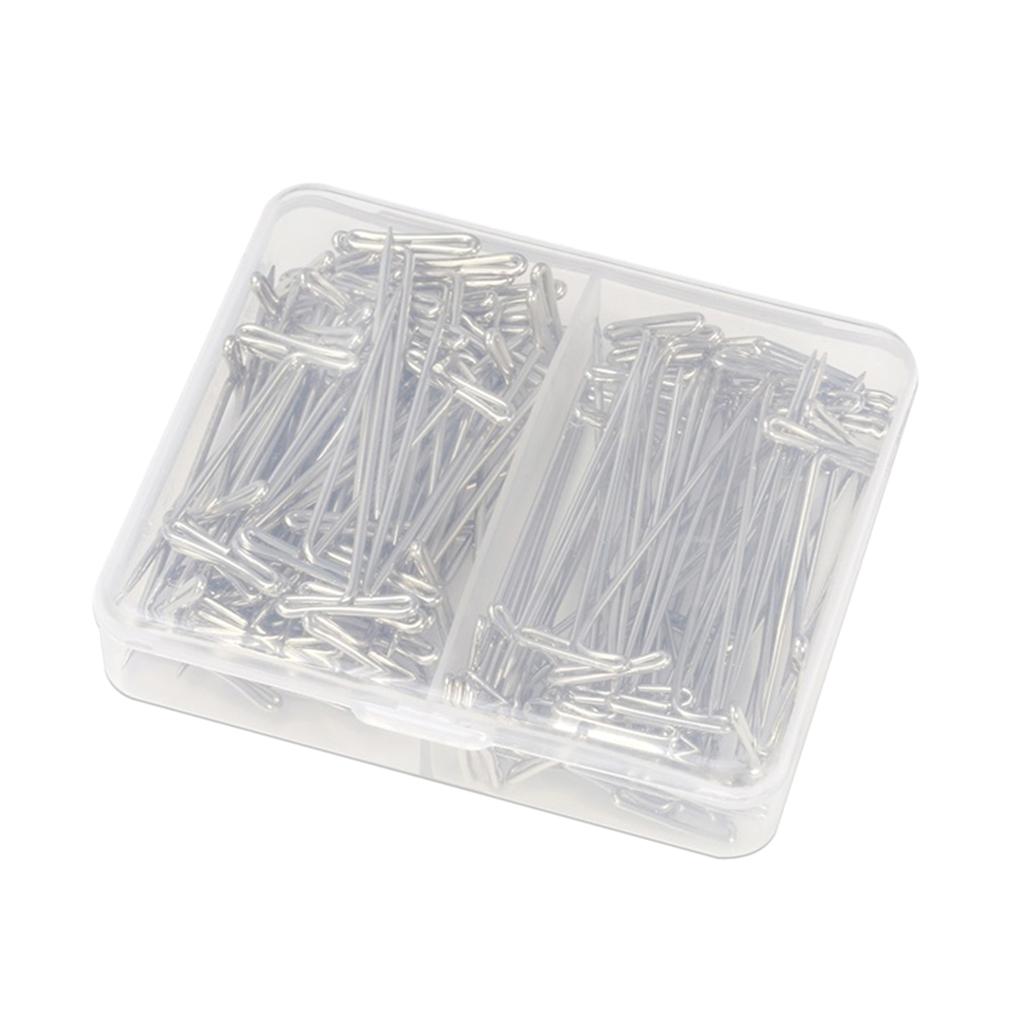 110 Pieces Mixed Sizes Metal Wig T-Pins with Plastic Box 38mm & 51mm