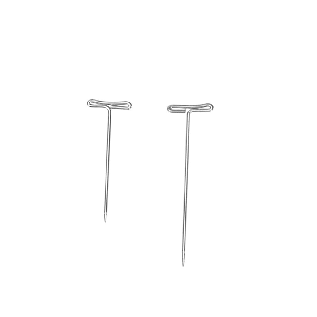 100 Pieces Mixed Sizes Steel Wig T-Pins with Plastic Stroage Box 54mm & 45mm