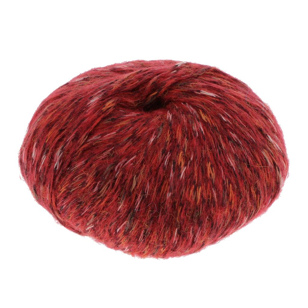 50G Colored Woolen Yarn Fluffy Knitting Yarn for Crochet Project Red
