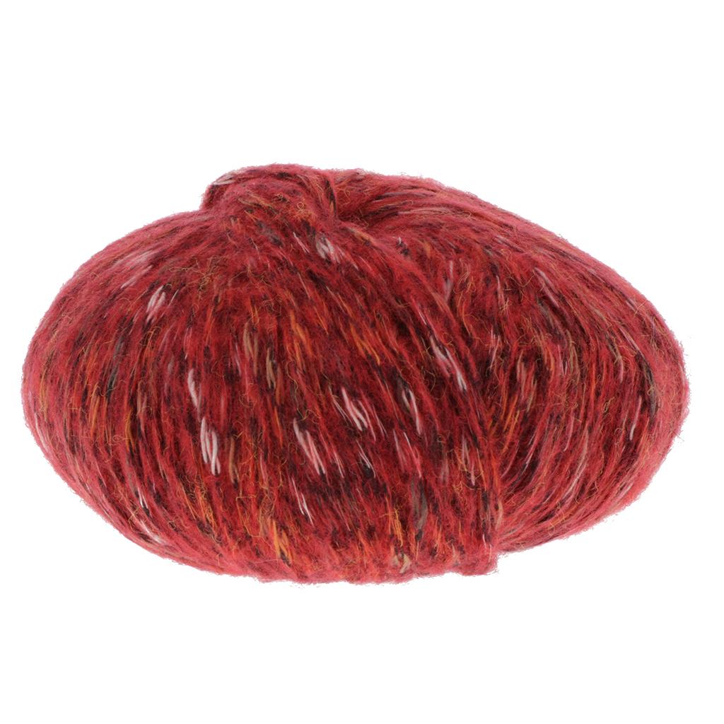 50G Colored Woolen Yarn Fluffy Knitting Yarn for Crochet Project Red