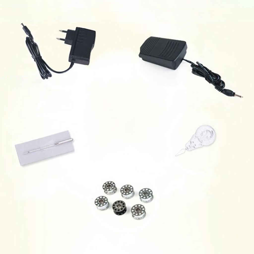 Mini Sewing Machine Desktop Electric Crafting Clothes Mending Machine Tailor Blue