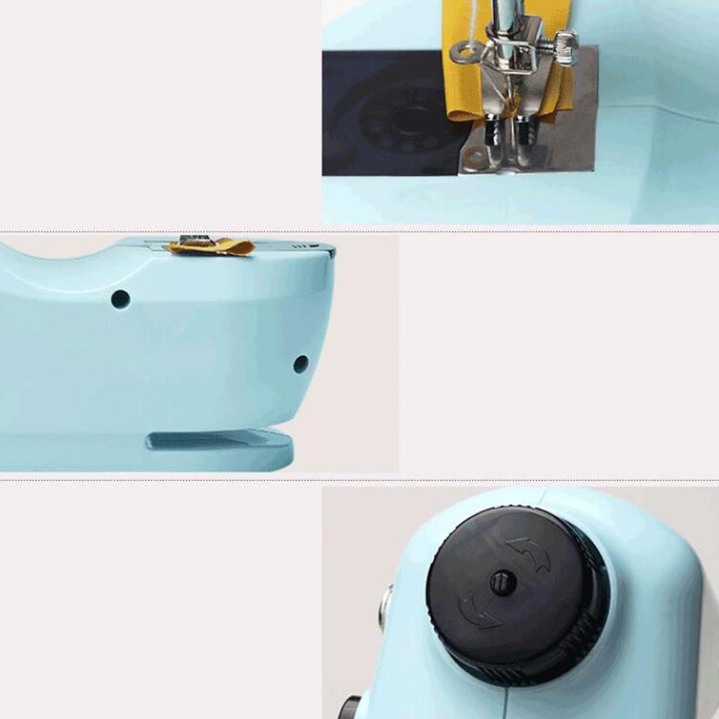 Mini Sewing Machine Desktop Electric Crafting Clothes Mending Machine Tailor Blue
