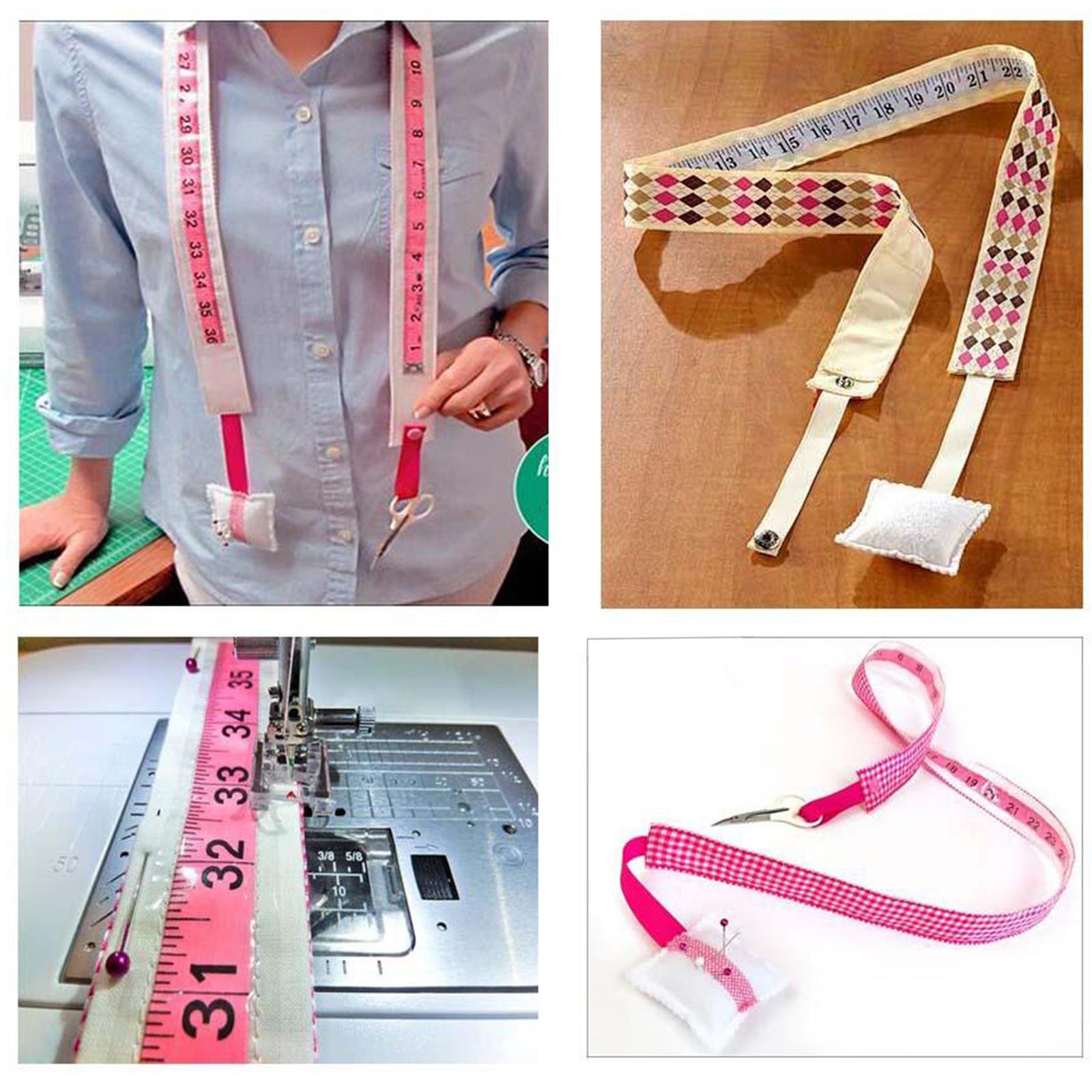 Sewing Kit Tape+Scissor+Head Pins+Pin Cushion For Dressmaker/Tailor 4PCS