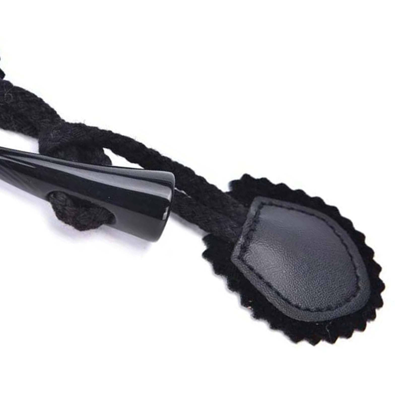 4 Pairs Leather Sew-On Toggles Resin Horn Button Closures DIY Sewing Black