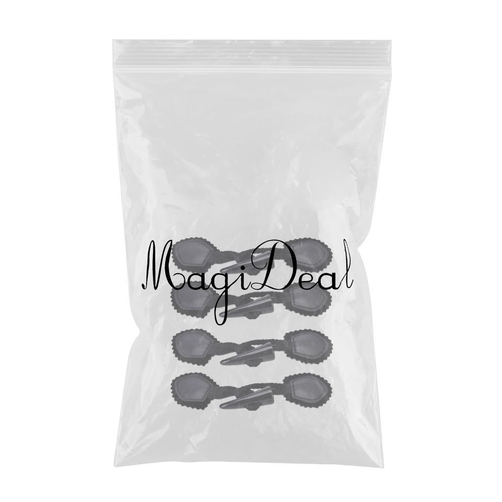 4 Pairs Leather Sew-On Toggles Resin Horn Button Closures DIY Sewing Black