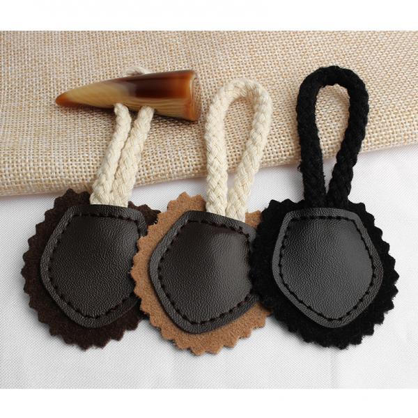 4 Pairs Leather Sew-On Toggles Resin Horn Button Closures DIY Sewing Brown