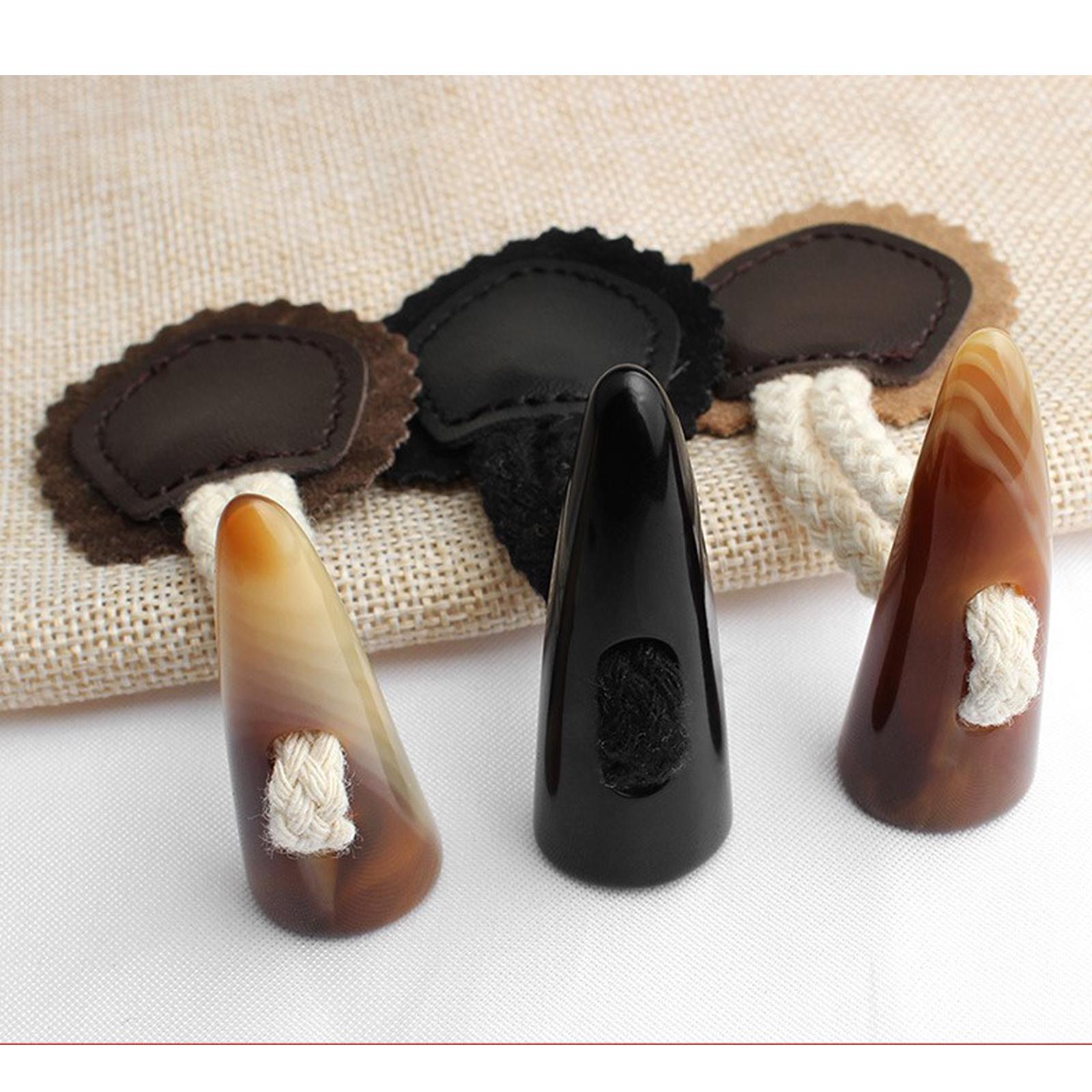 4 Pairs Leather Sew-On Toggles Resin Horn Button Closures DIY Sewing Coffee