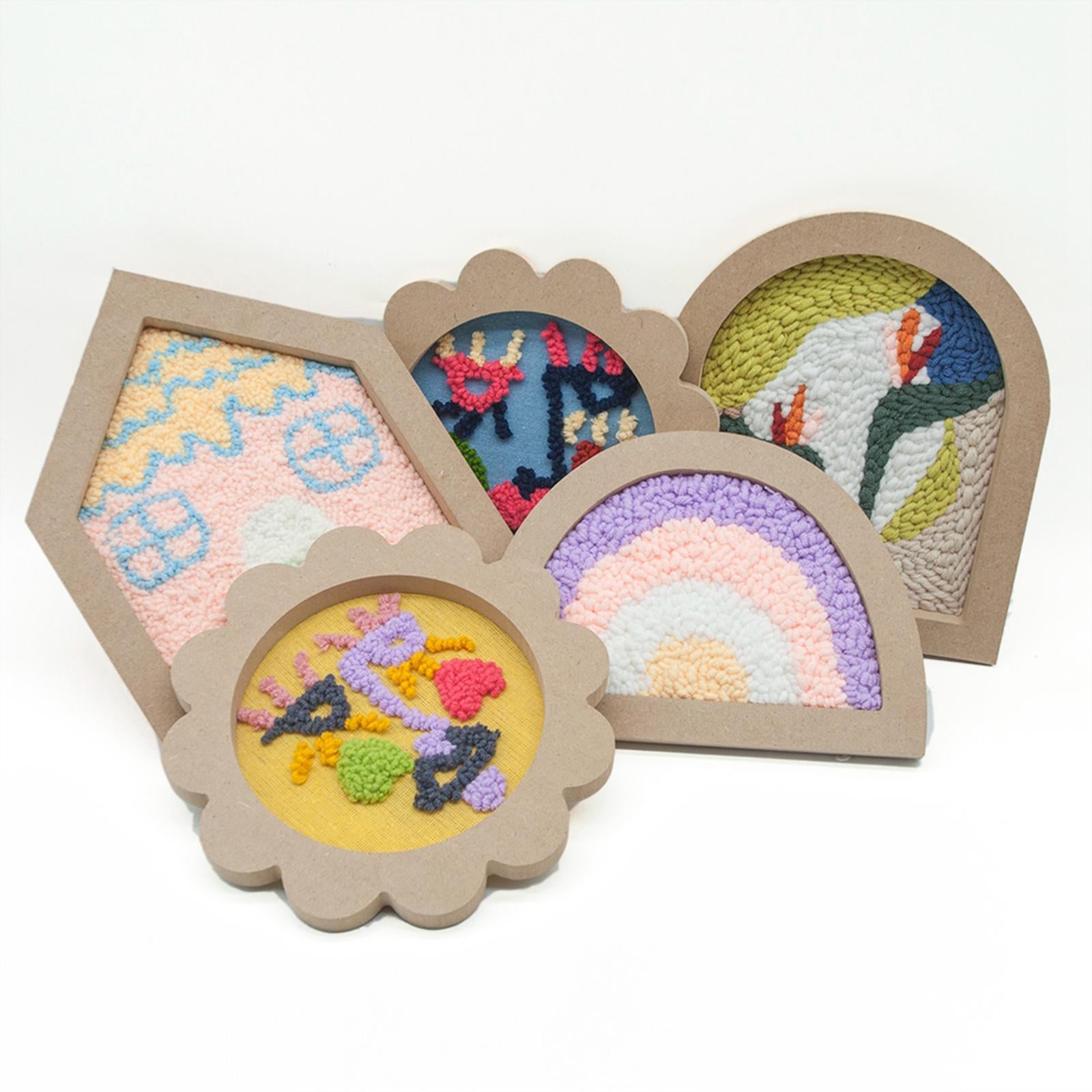 Wood Embroidery Hoops Fixed Frame Cross Stitch DIY Crafts  house shape