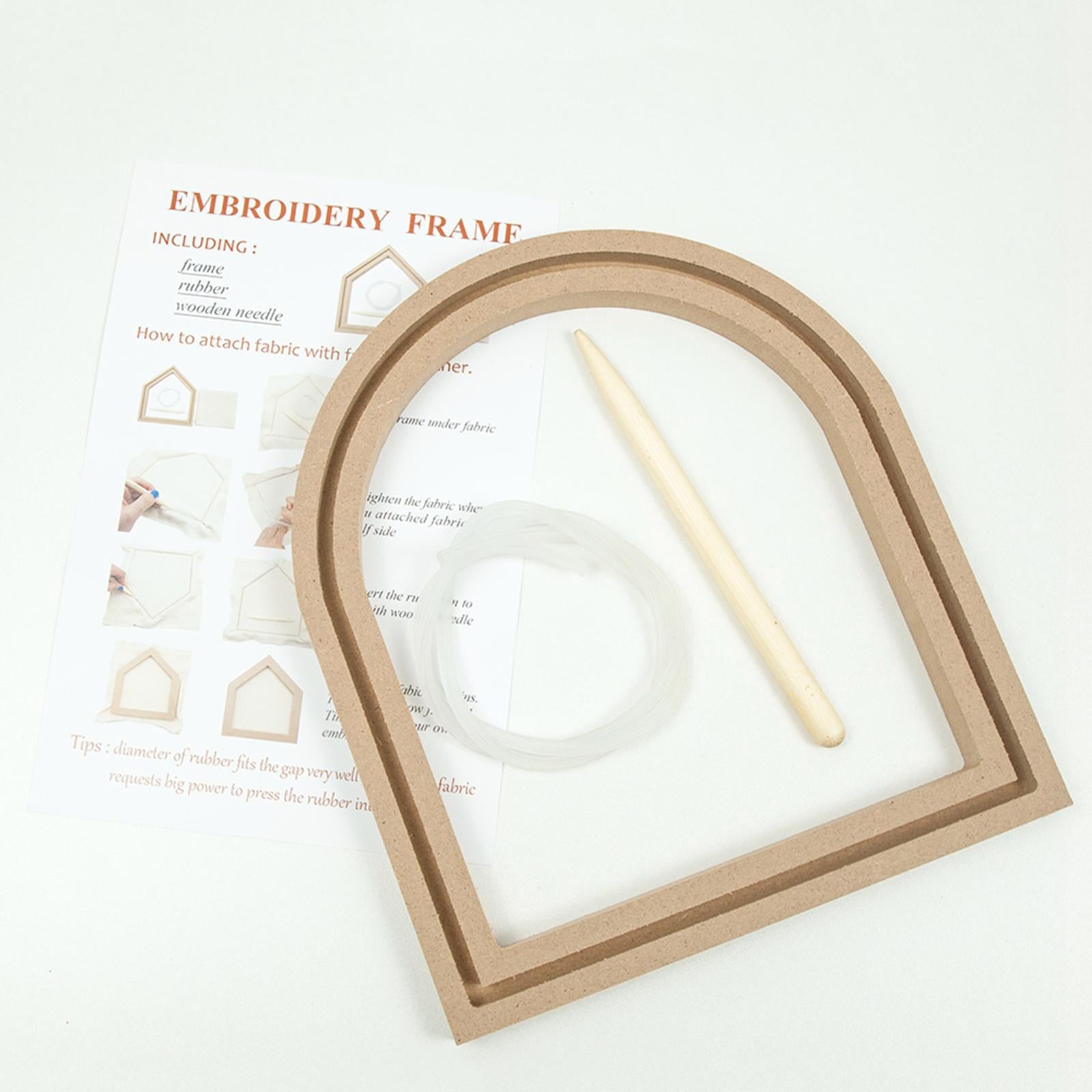 Wood Embroidery Hoops Fixed Frame Cross Stitch DIY Crafts  arch window shape