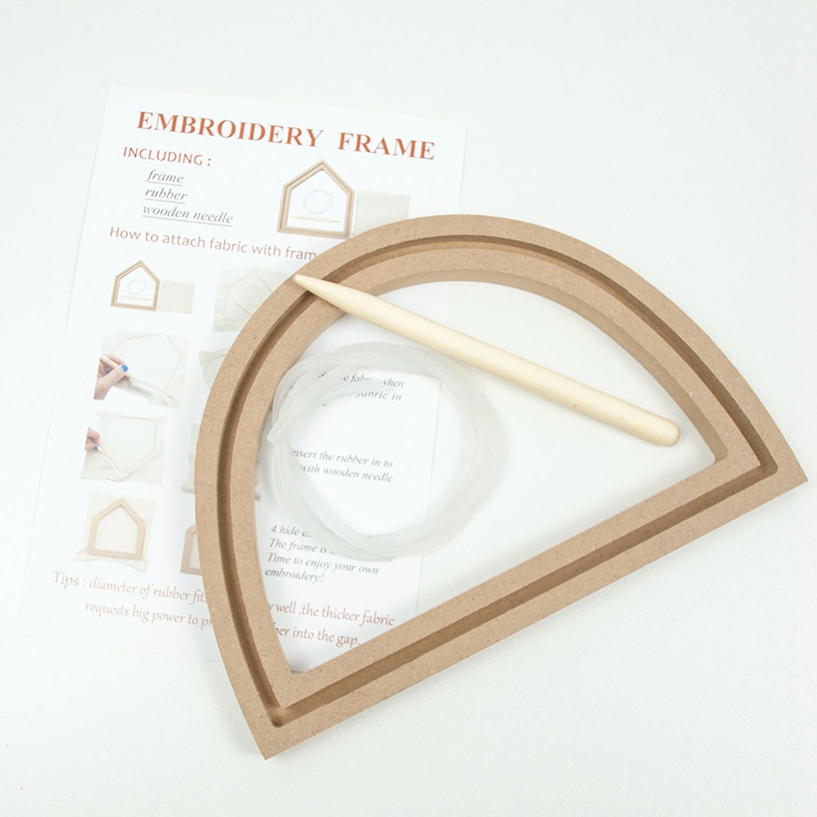 Wood Embroidery Hoops Fixed Frame Cross Stitch DIY Crafts  semicircle shape