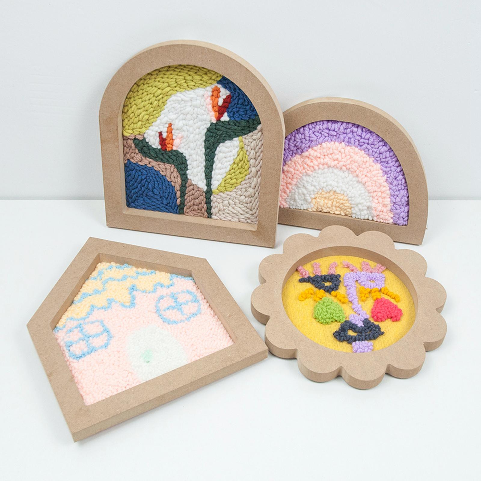 Wood Embroidery Hoops Fixed Frame Cross Stitch DIY Crafts  semicircle shape
