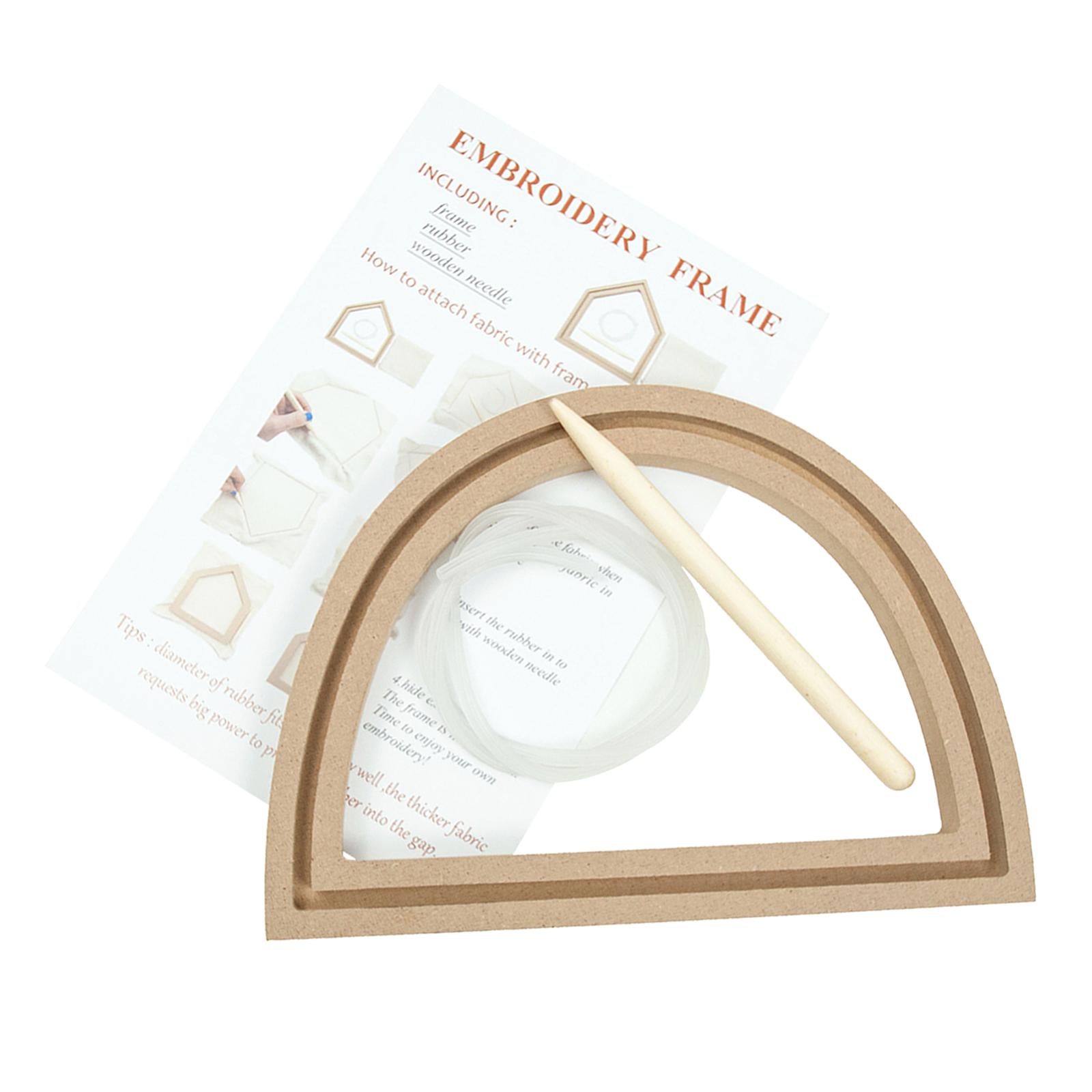 Wood Embroidery Hoops Fixed Frame Cross Stitch DIY Crafts  semicircle shape