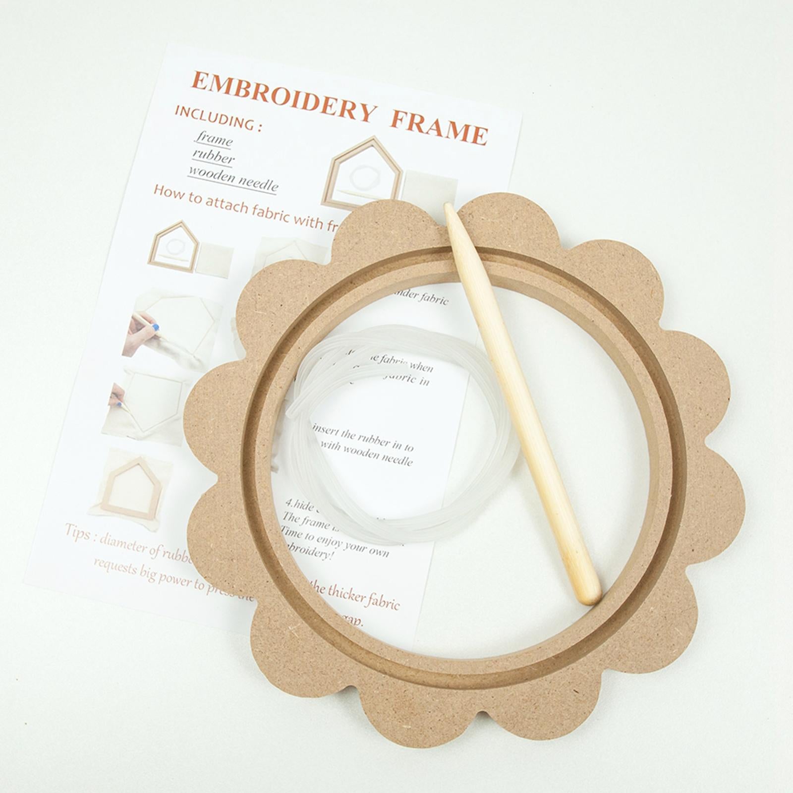 Wood Embroidery Hoops Fixed Frame Cross Stitch DIY Crafts  flower shape