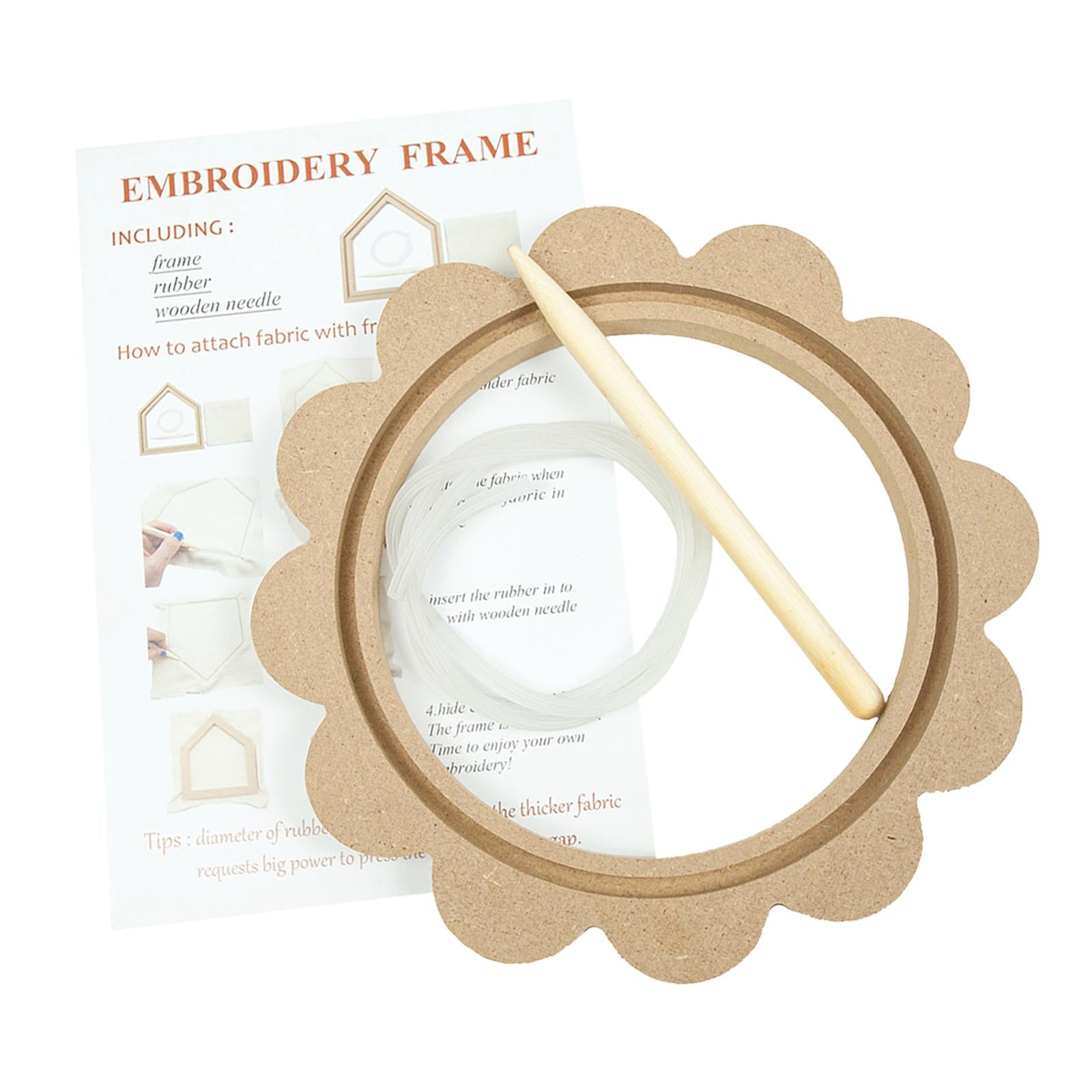 Wood Embroidery Hoops Fixed Frame Cross Stitch DIY Crafts  flower shape