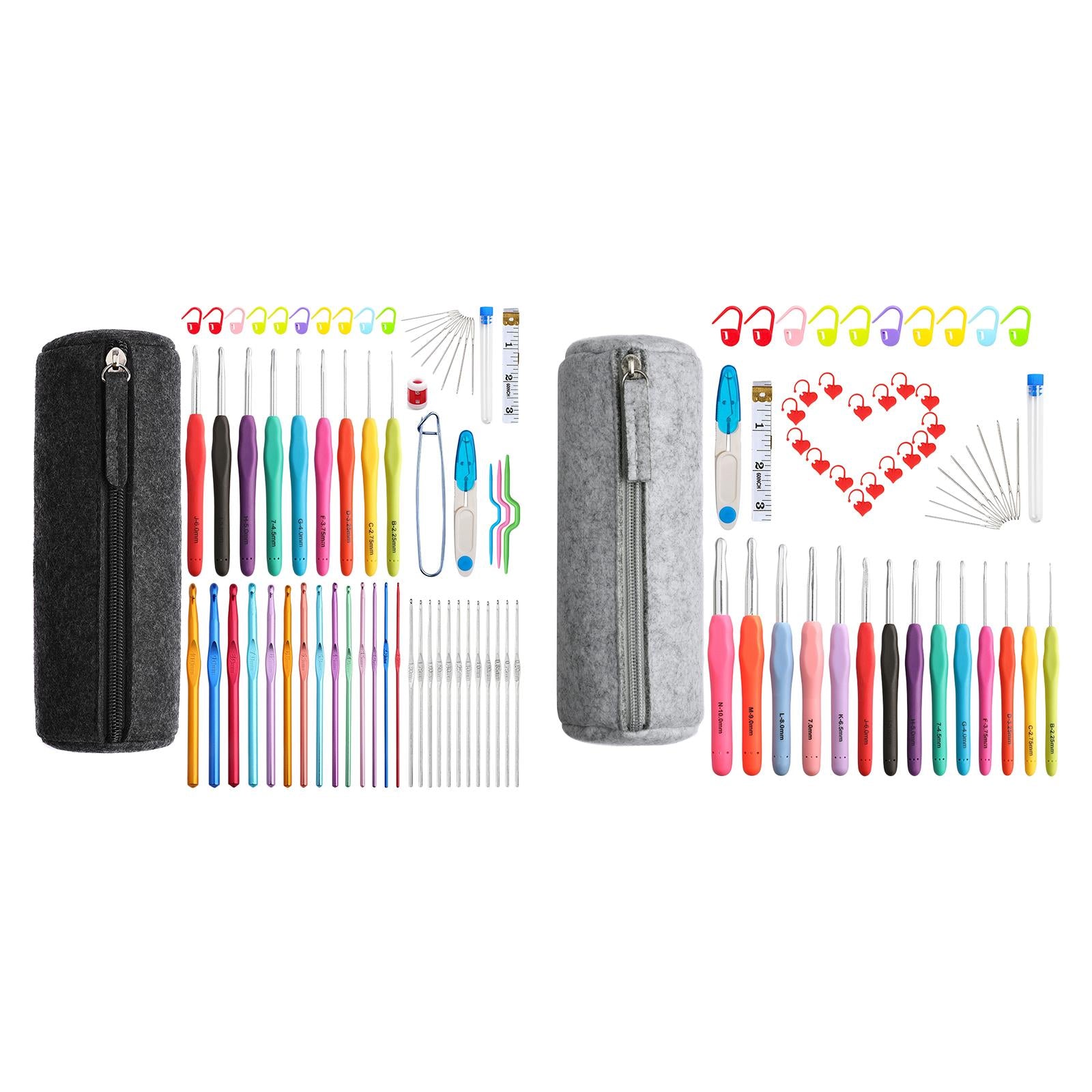 52/62Pcs Crochet Hooks Set Yarn Knitting Needles Tools 62Pcs