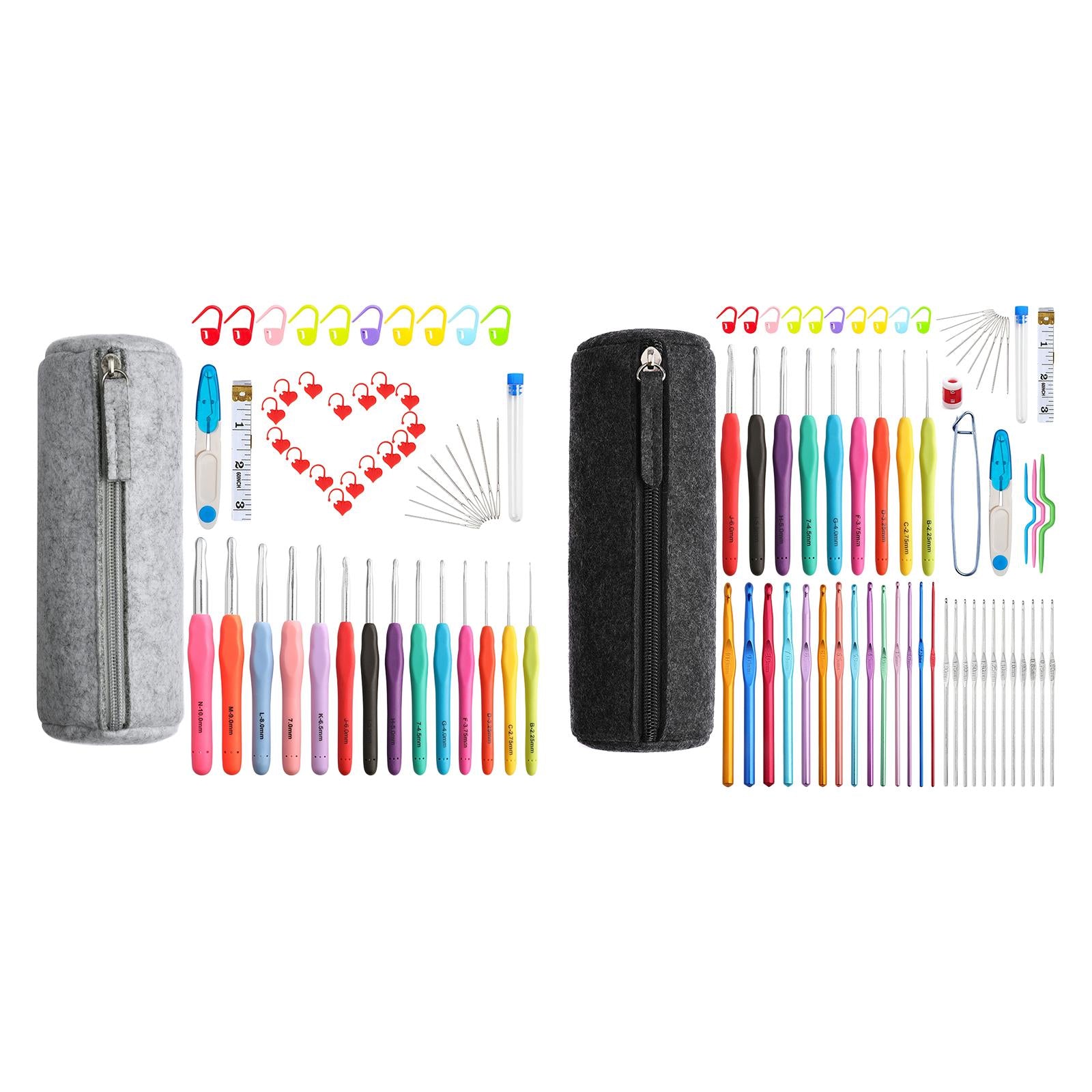 52/62Pcs Crochet Hooks Set Yarn Knitting Needles Tools 62Pcs