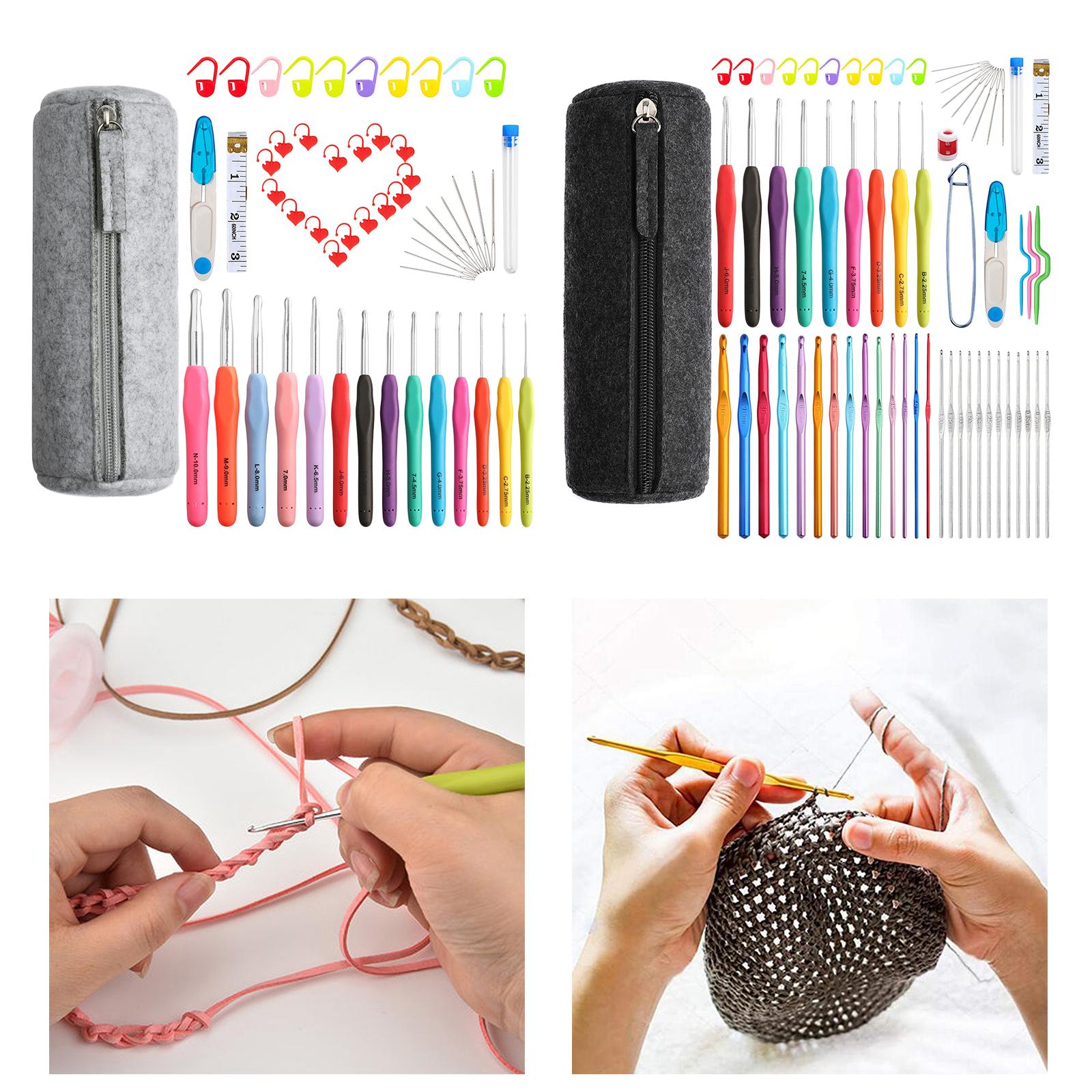 52/62Pcs Crochet Hooks Set Yarn Knitting Needles Tools 62Pcs