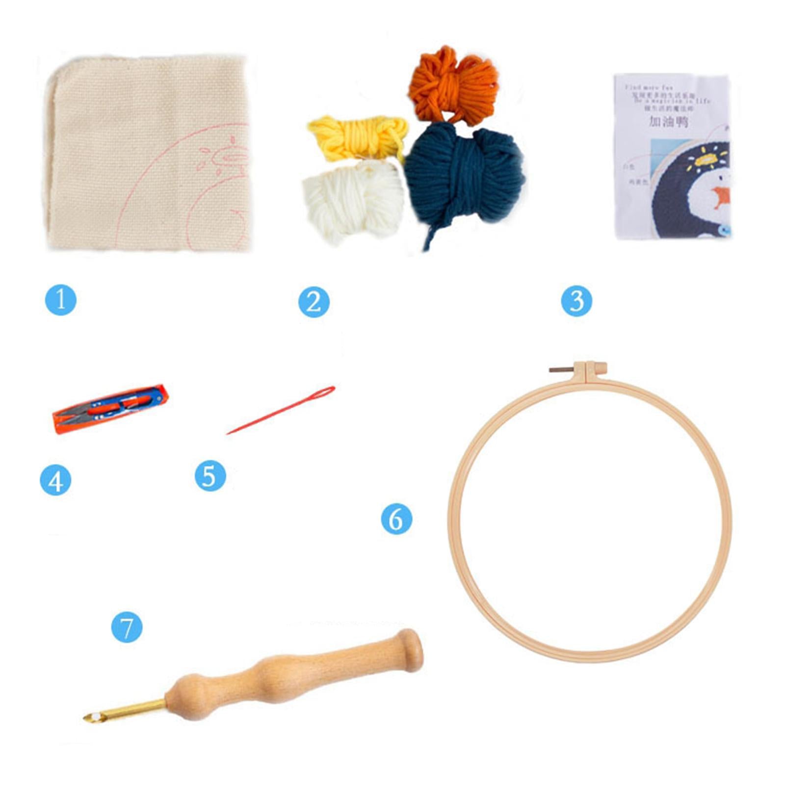 Dandelion Pattern Punch Needle Kit with Basic Tools DIY Needlework Crafts