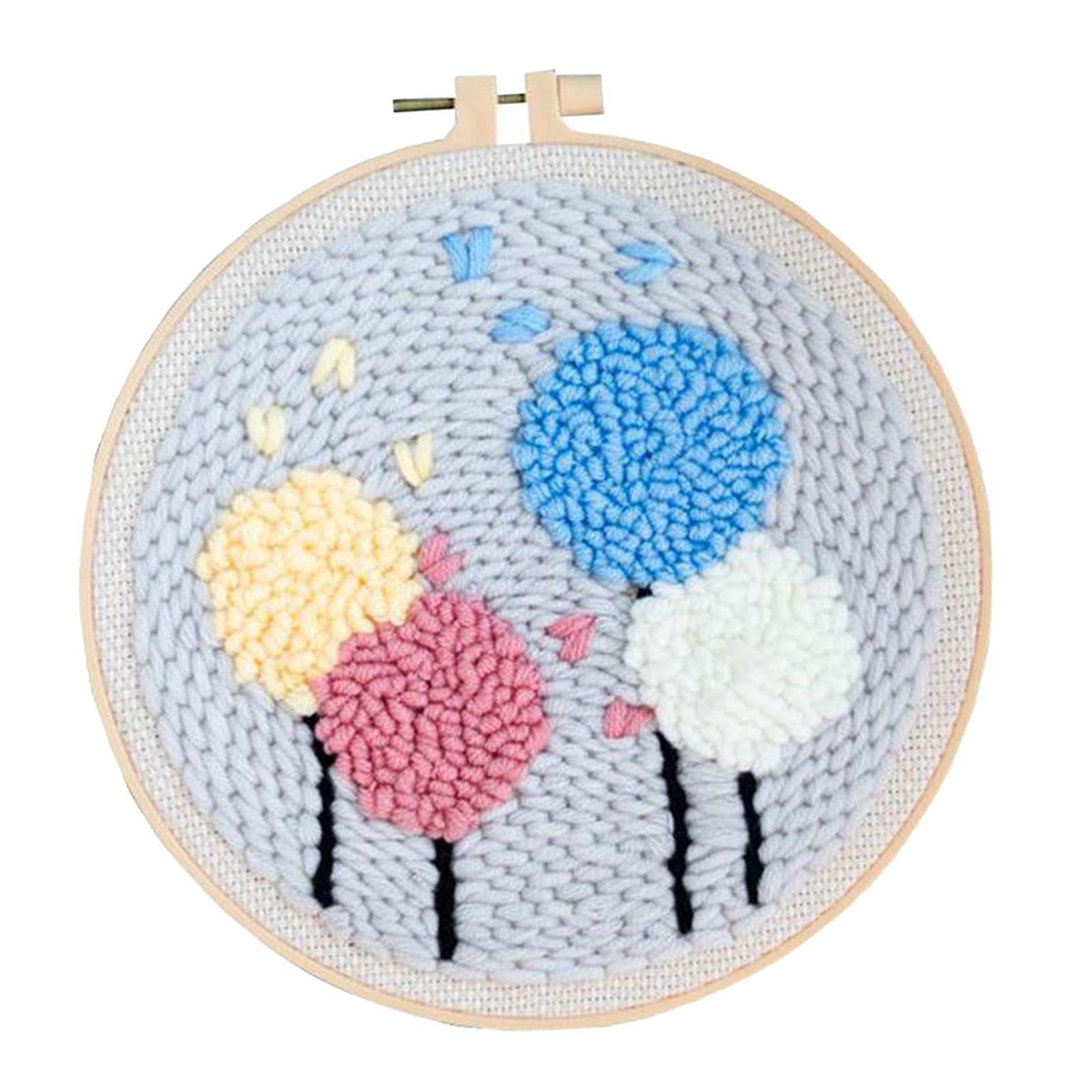 Dandelion Pattern Punch Needle Kit with Basic Tools DIY Needlework Crafts