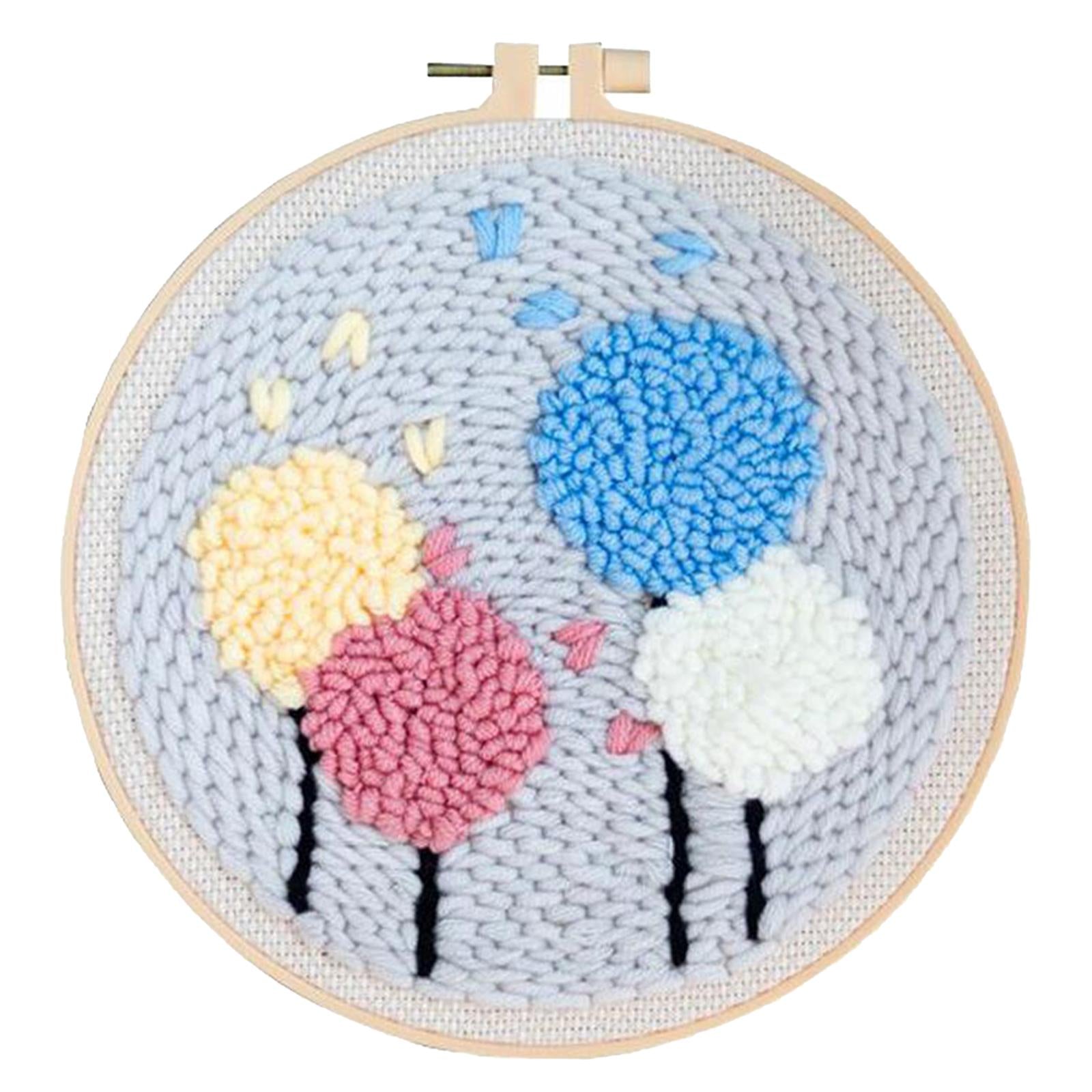 Dandelion Pattern Punch Needle Kit with Basic Tools DIY Needlework Crafts