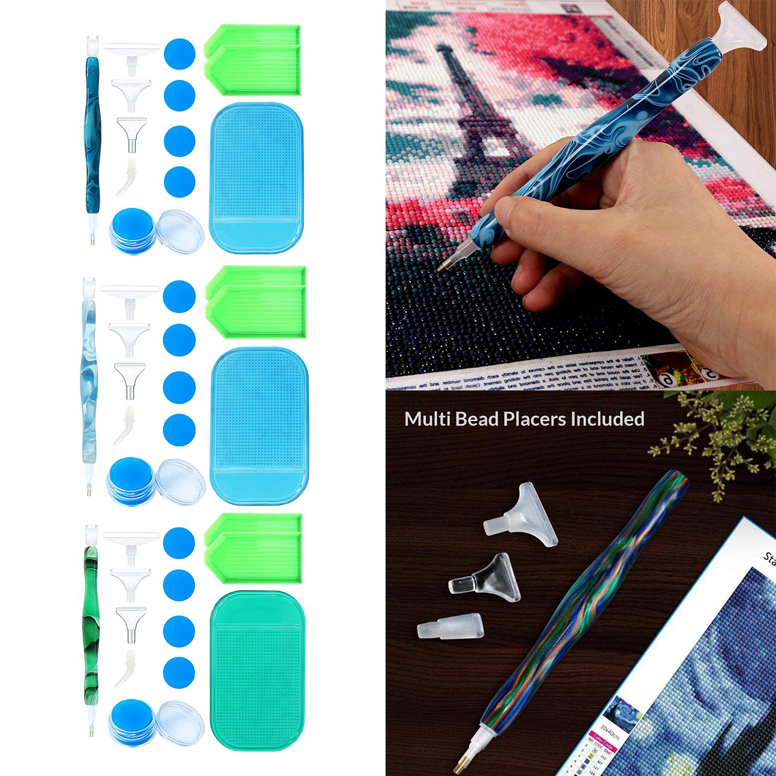 5D DIY Hand Turned Resin Diamond Painting Drill Pen Accessories Dark Blue