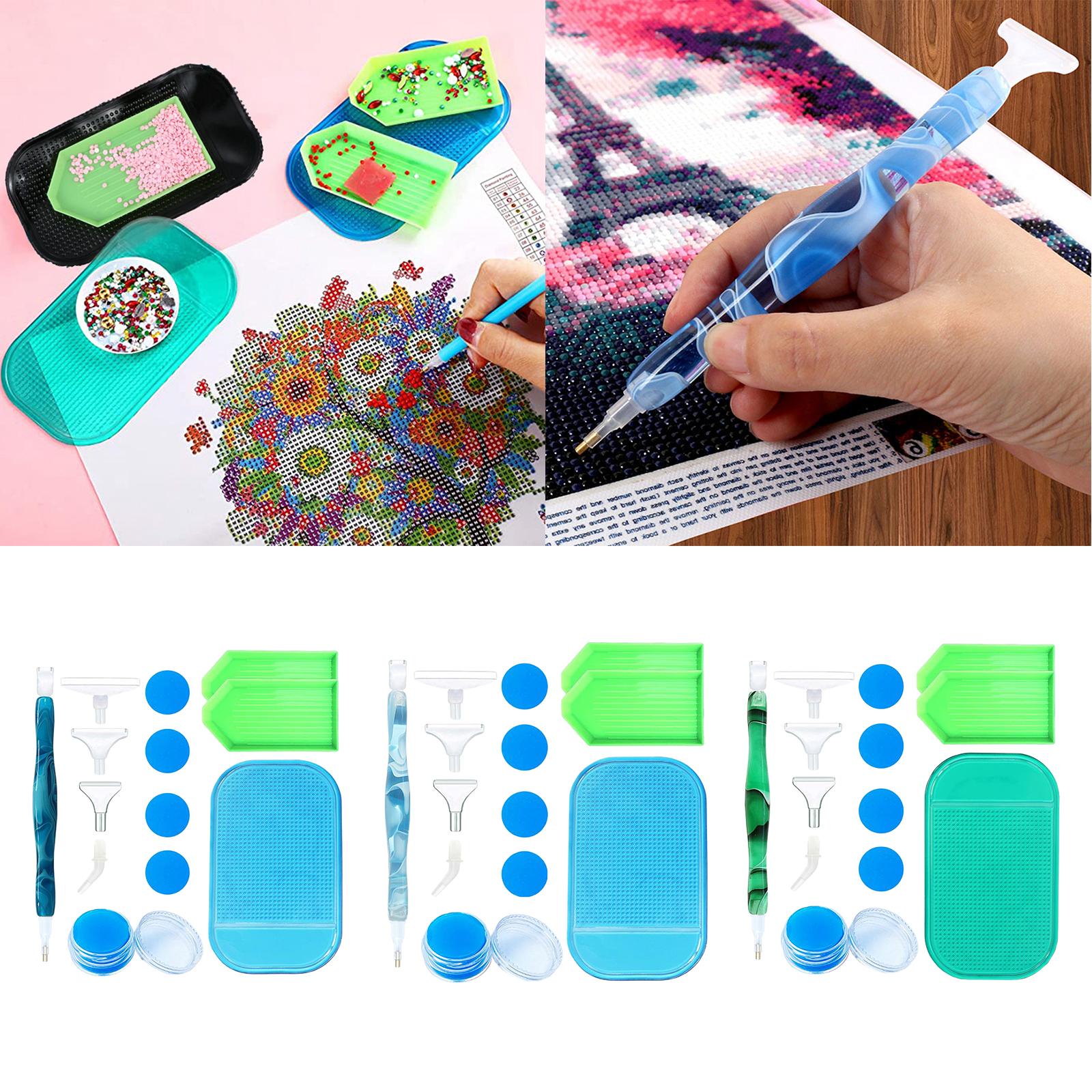 5D DIY Hand Turned Resin Diamond Painting Drill Pen Accessories Dark Blue