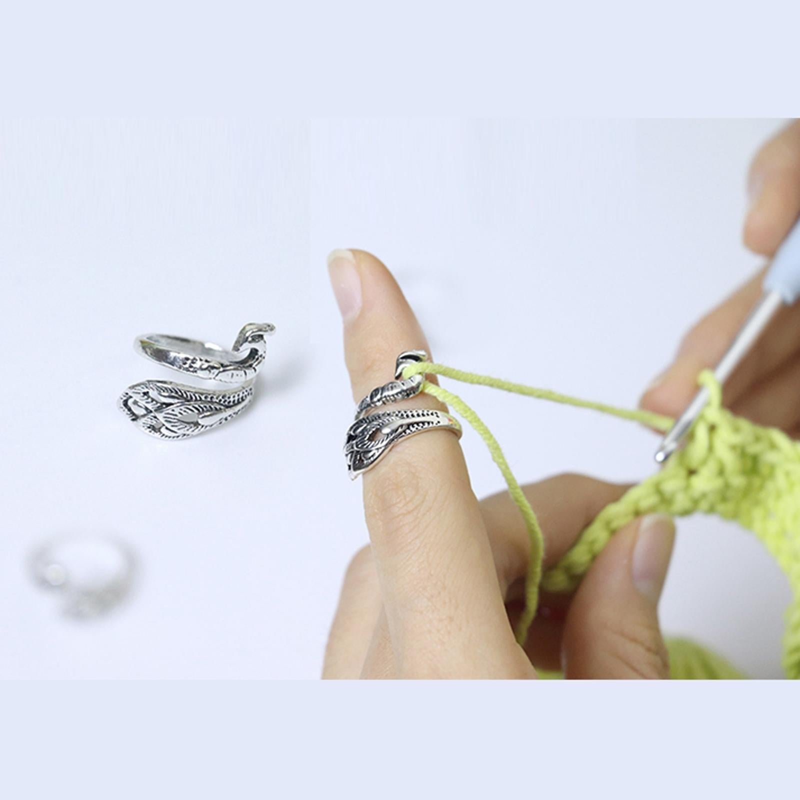 Knitting Loops Crochet Ring Snake Finger Holder Thimble Ring DIY Crafts