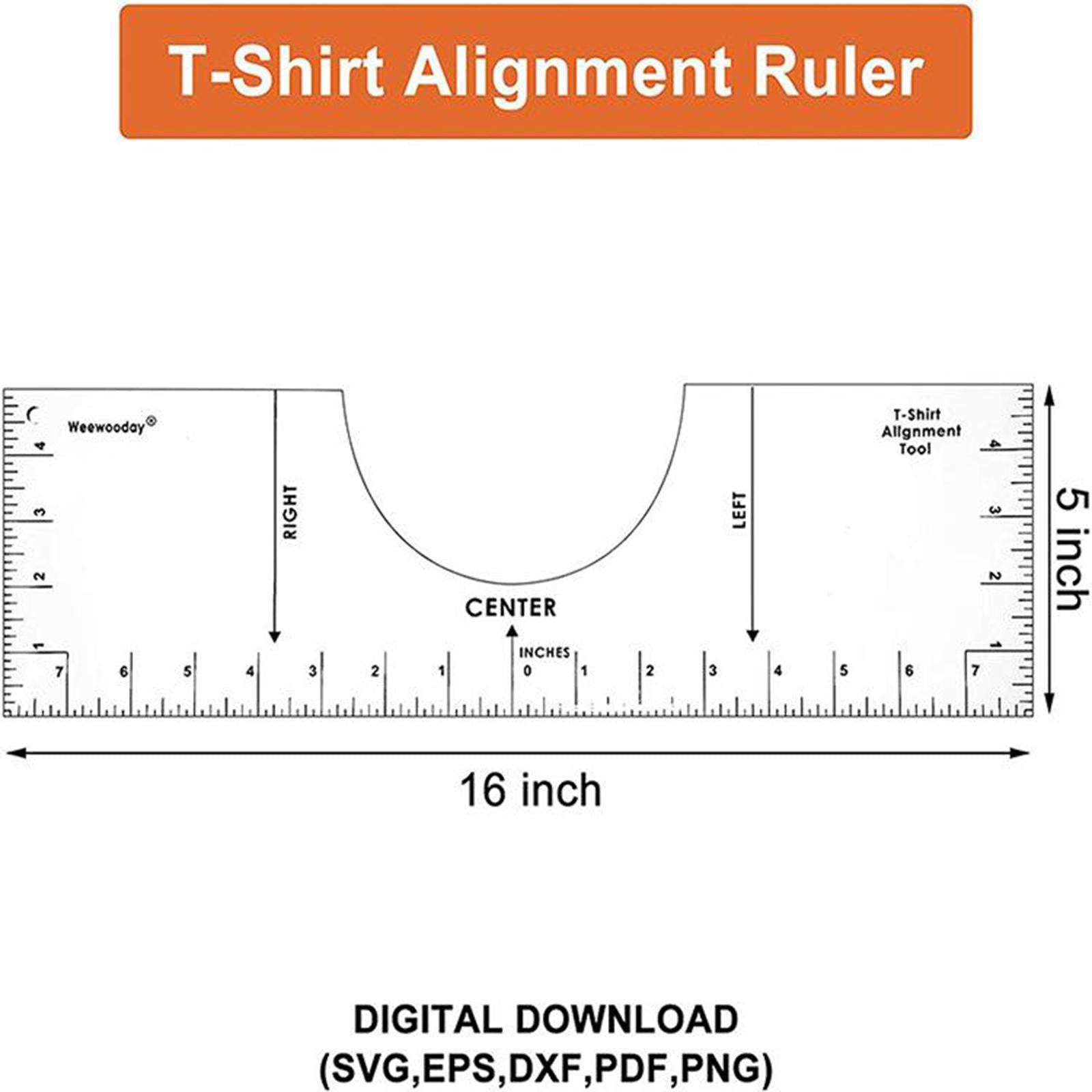 Durable T-shirt Ruler Guide Alignment Tool for Fabric Cutting Sew 18x5 inch