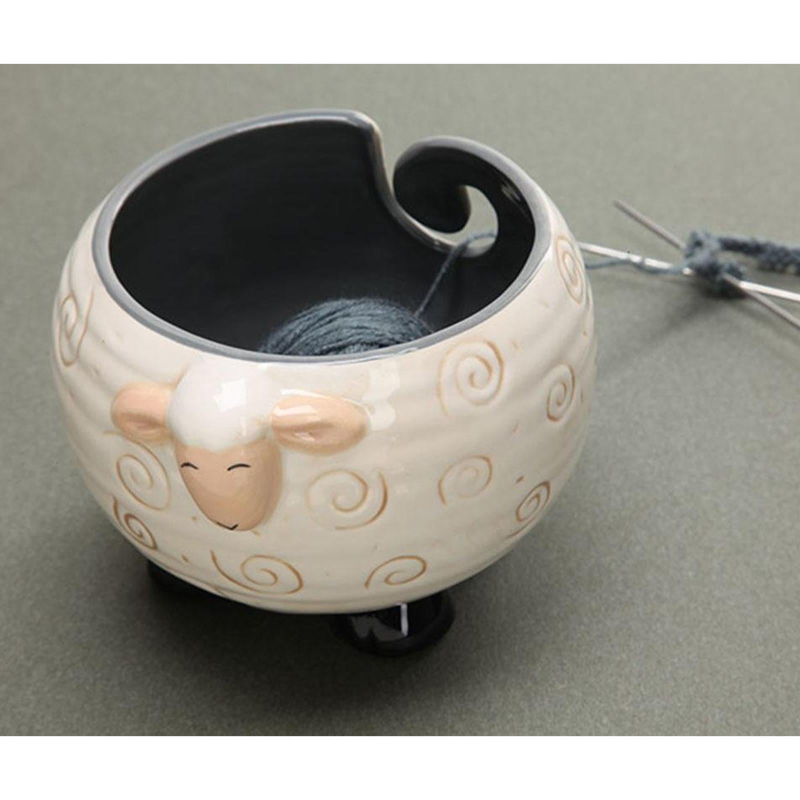 Ceramic Yarn Bowl for Crochet Knitting Wool Yarn Lovers Gift Home Desk Decor