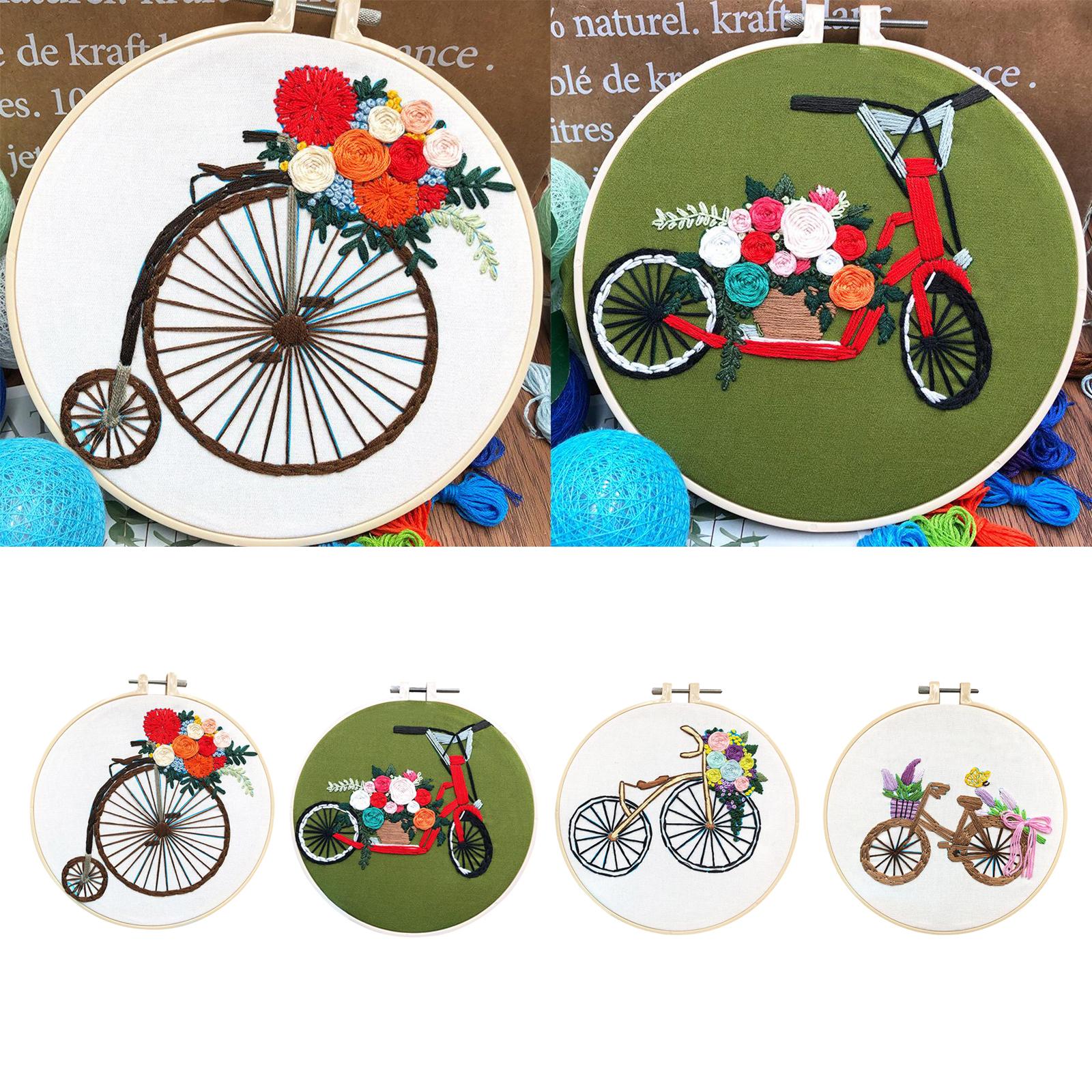 Full Range of Embroidery Kit with Pattern DIY Hoop Craft Dia. 20cm Style 1