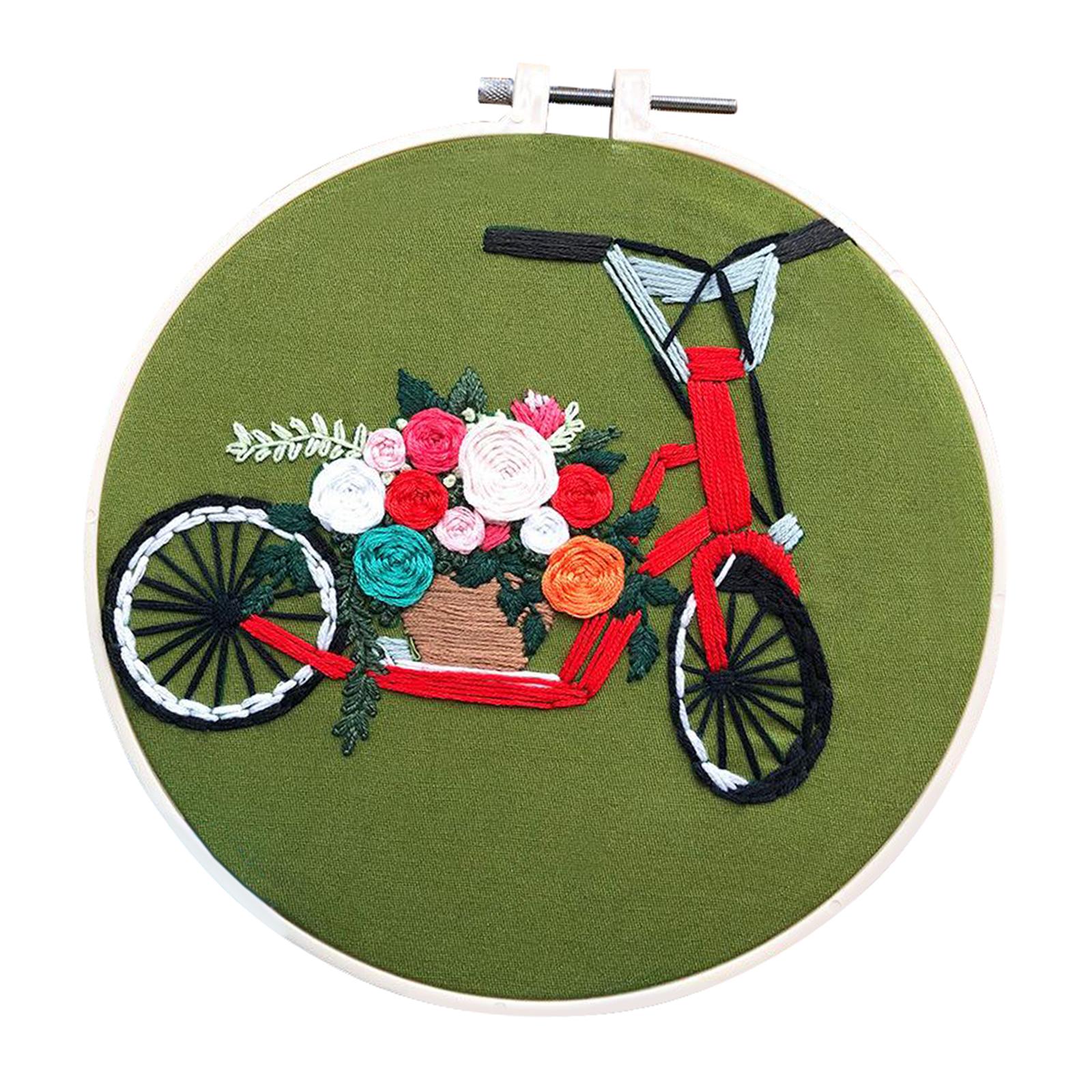 Full Range of Embroidery Kit with Pattern DIY Hoop Craft Dia. 20cm Style 2