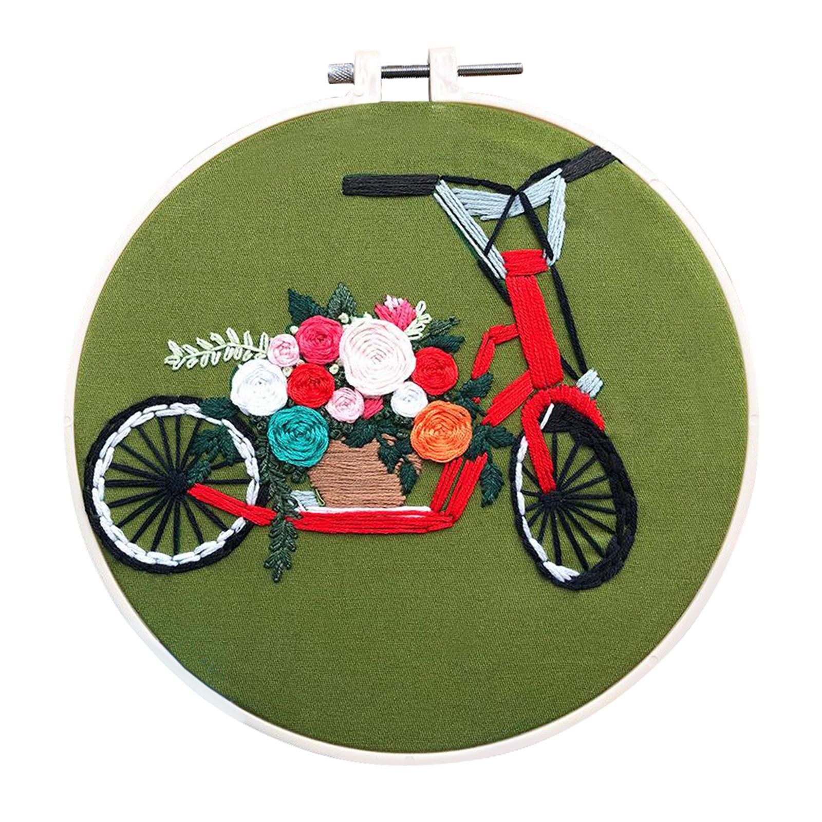 Full Range of Embroidery Kit with Pattern DIY Hoop Craft Dia. 20cm Style 2
