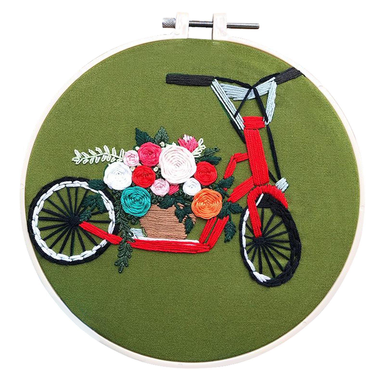 Full Range of Embroidery Kit with Pattern DIY Hoop Craft Dia. 20cm Style 2