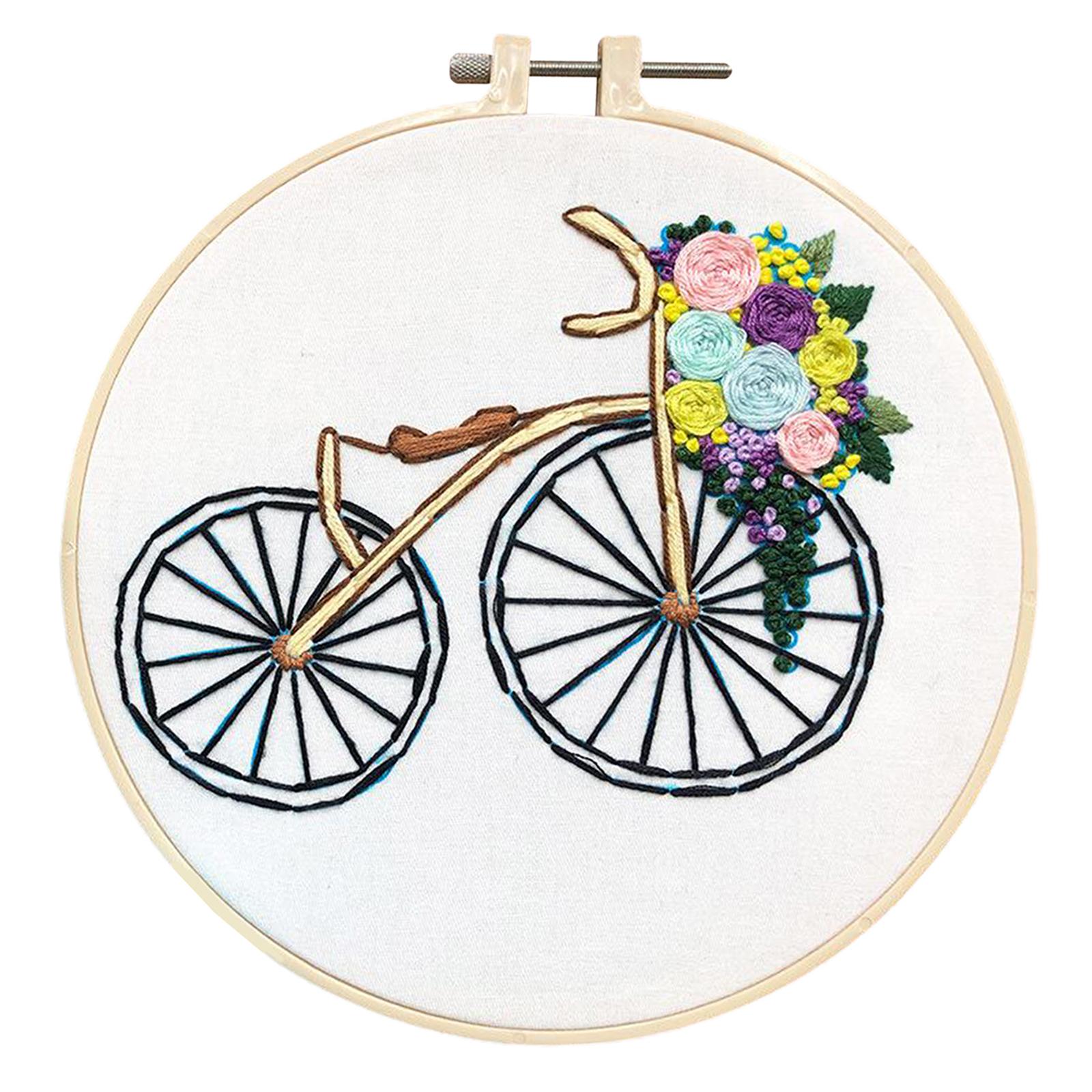 Full Range of Embroidery Kit with Pattern DIY Hoop Craft Dia. 20cm Style 3