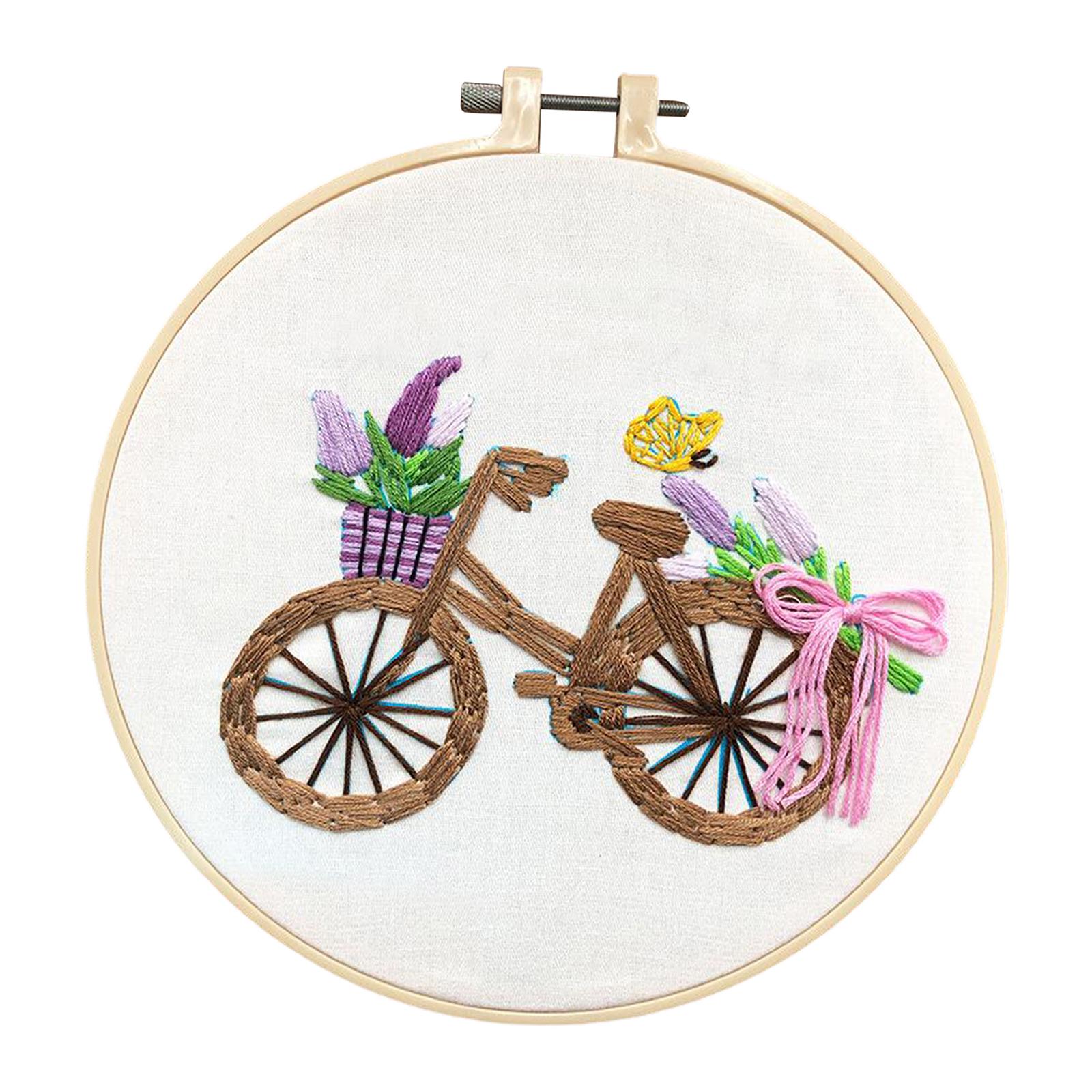 Full Range of Embroidery Kit with Pattern DIY Hoop Craft Dia. 20cm Style 4