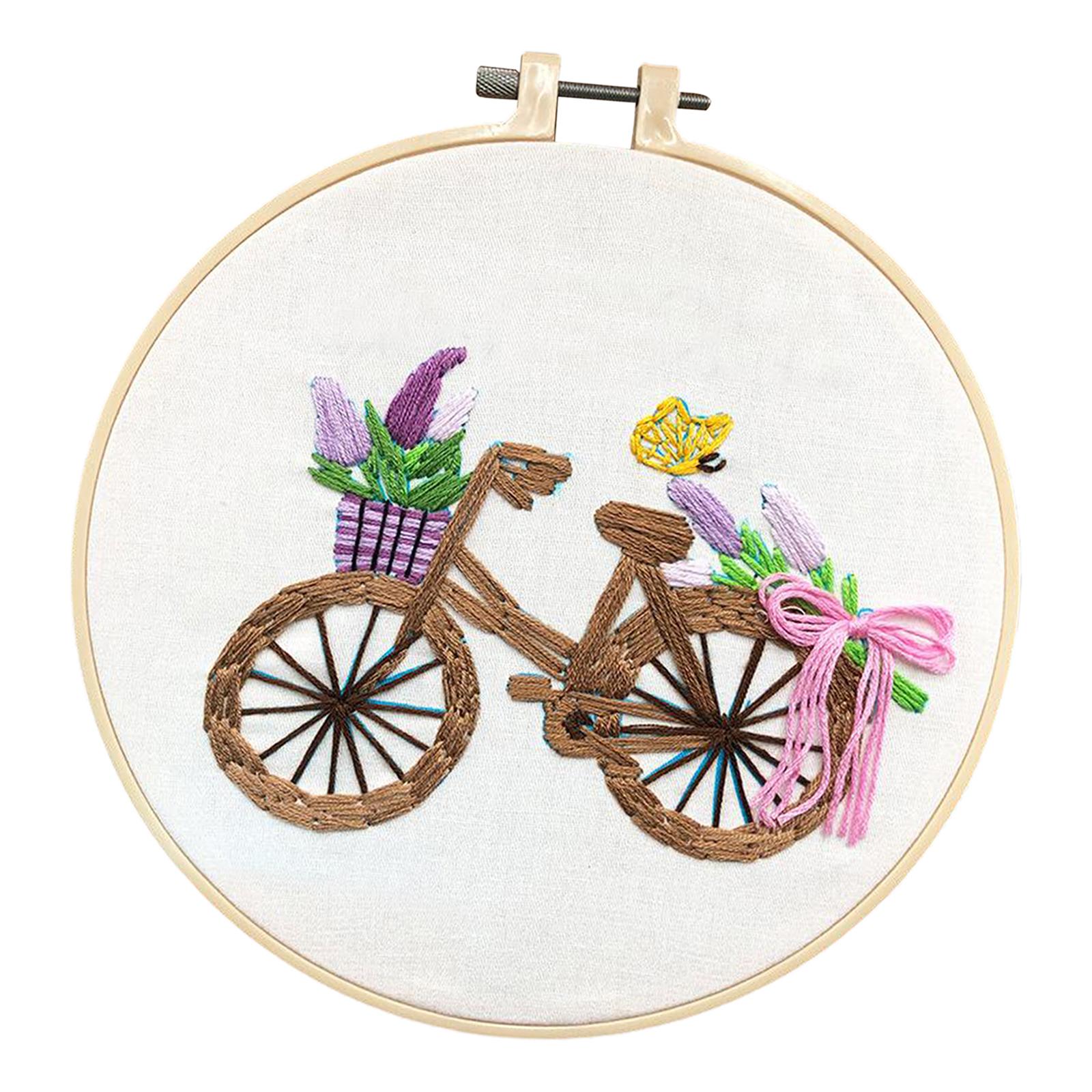 Full Range of Embroidery Kit with Pattern DIY Hoop Craft Dia. 20cm Style 4