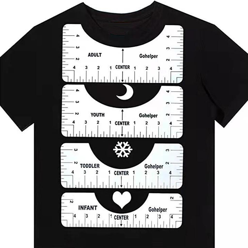 4Pc T-Shirt Alignment Tool - Centering Tool Vinyl T Shirt Ruler Guide Design