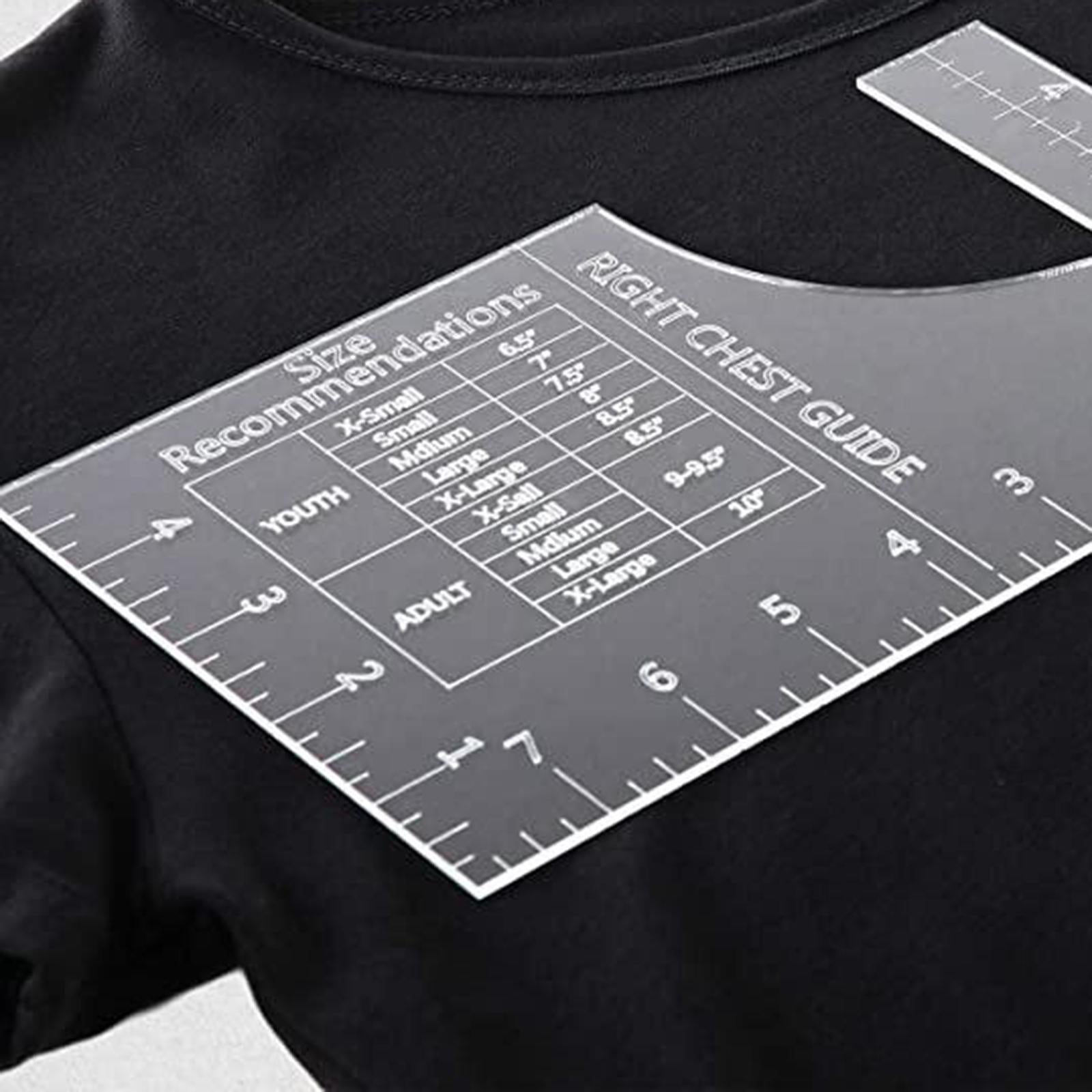 T-shirt Vinyl Shirt Ruler Guide Gauge Crew Neck HTV Graphics Centering Tool