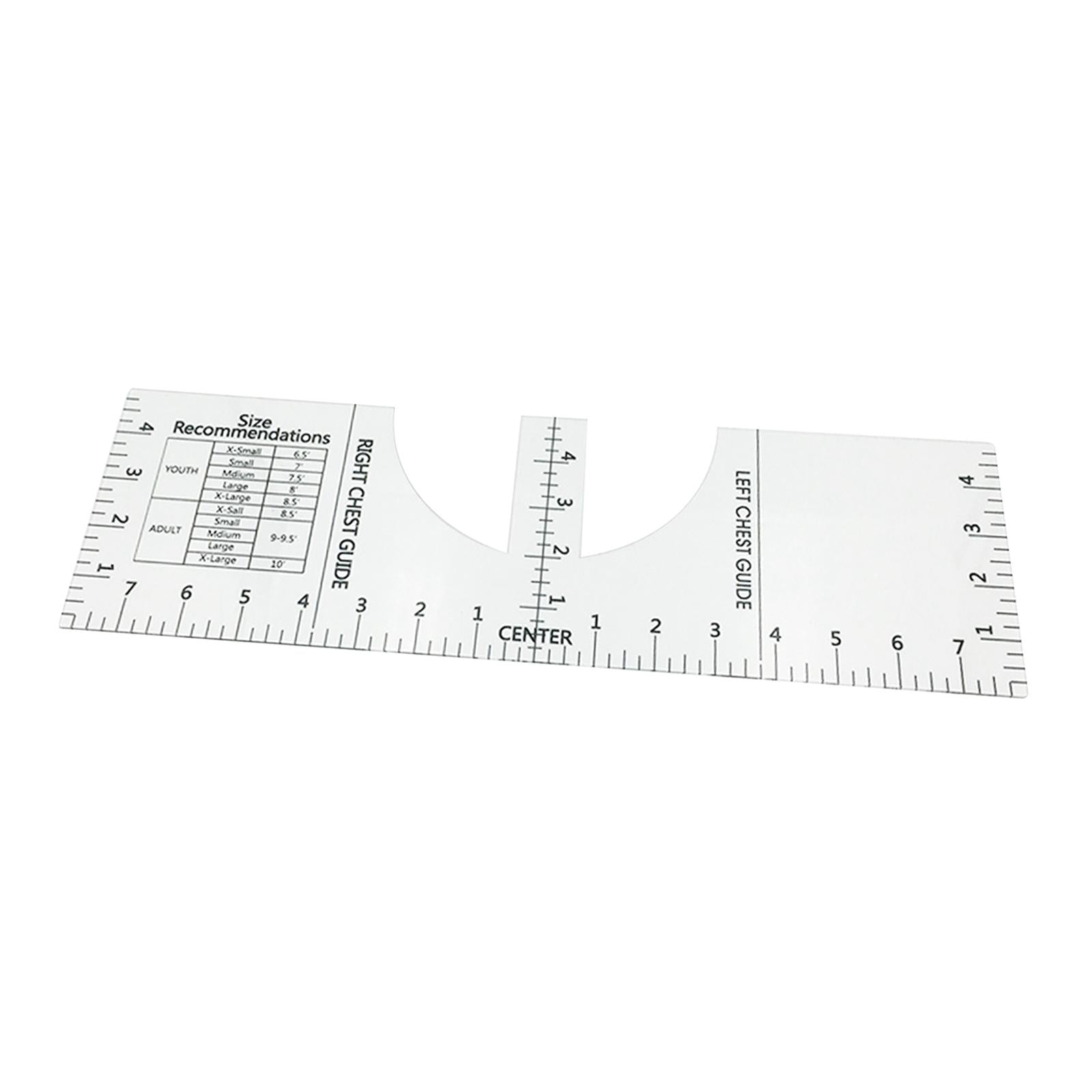 T-shirt Vinyl Shirt Ruler Guide Gauge Crew Neck HTV Graphics Centering Tool
