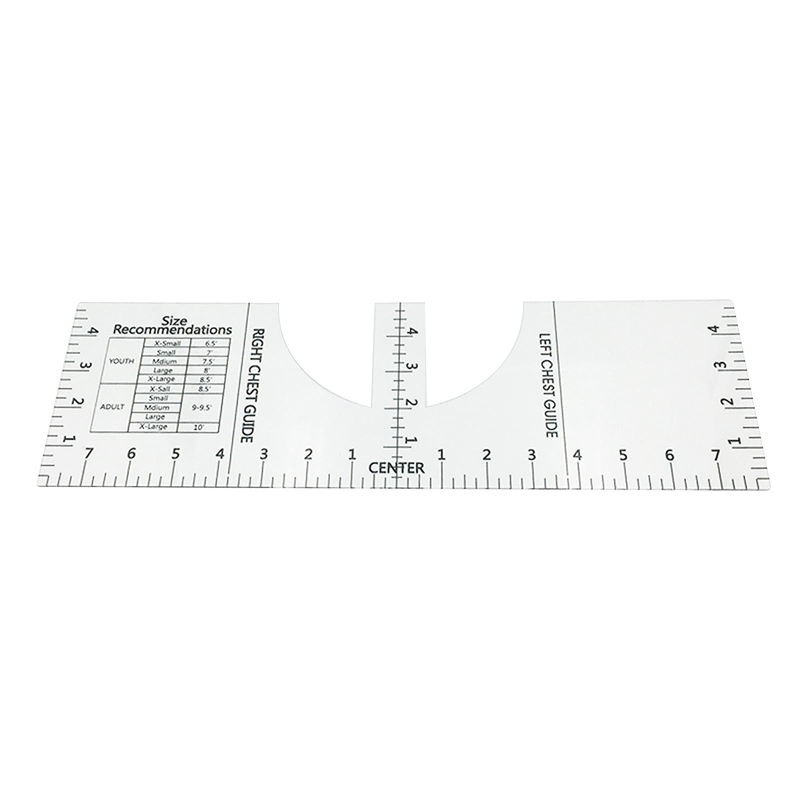 T-shirt Vinyl Shirt Ruler Guide Gauge Crew Neck HTV Graphics Centering Tool