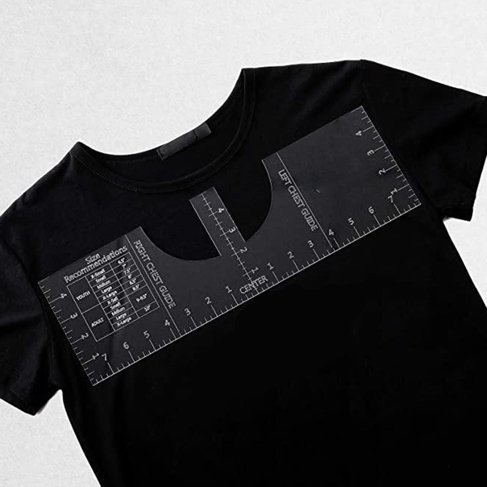 T-shirt Vinyl Shirt Ruler Guide Gauge Crew Neck HTV Graphics Centering Tool