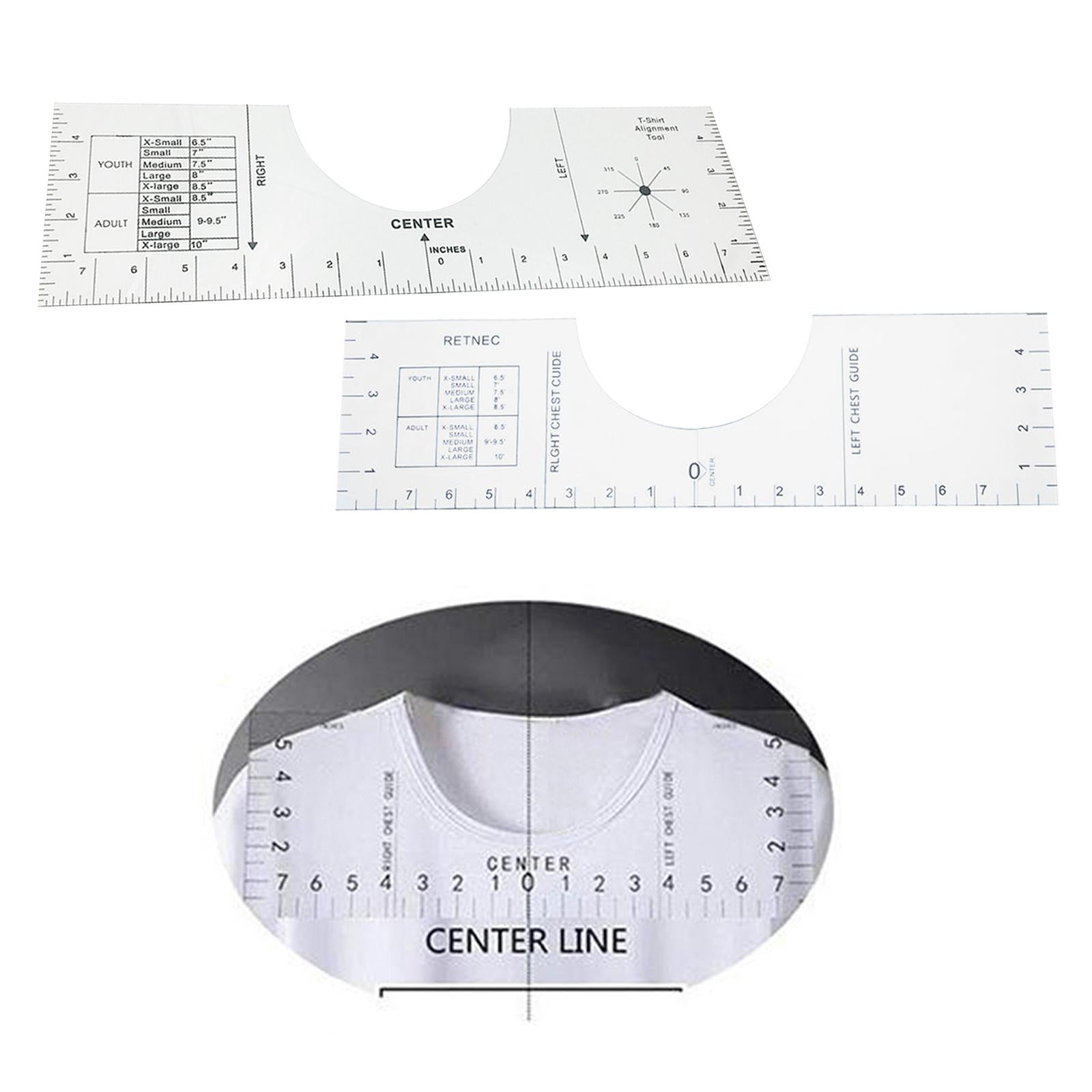 T-Shirt Alignment Tool - Centering Tool HTV T-Shirt Ruler Guide 16x5inch