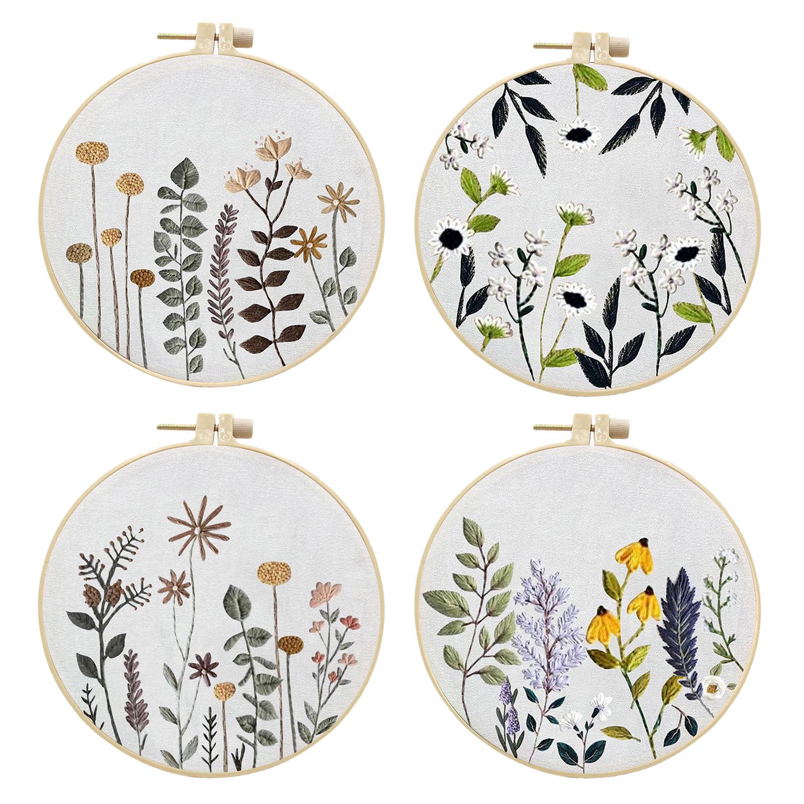 Handmade Cross Stitch Kit Flower Art Making DIY Embroidery Needlework Style1