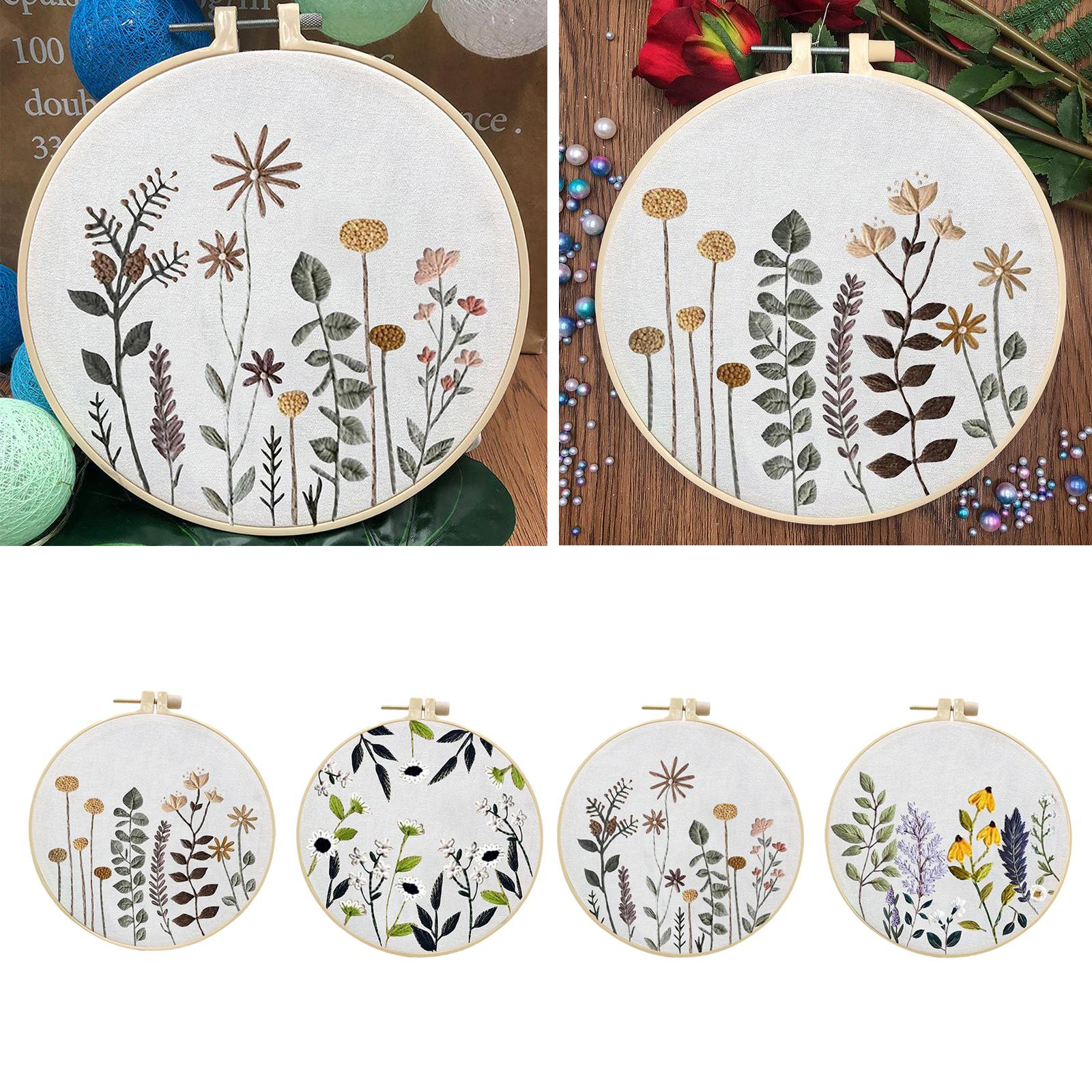 Handmade Cross Stitch Kit Flower Art Making DIY Embroidery Needlework Style1