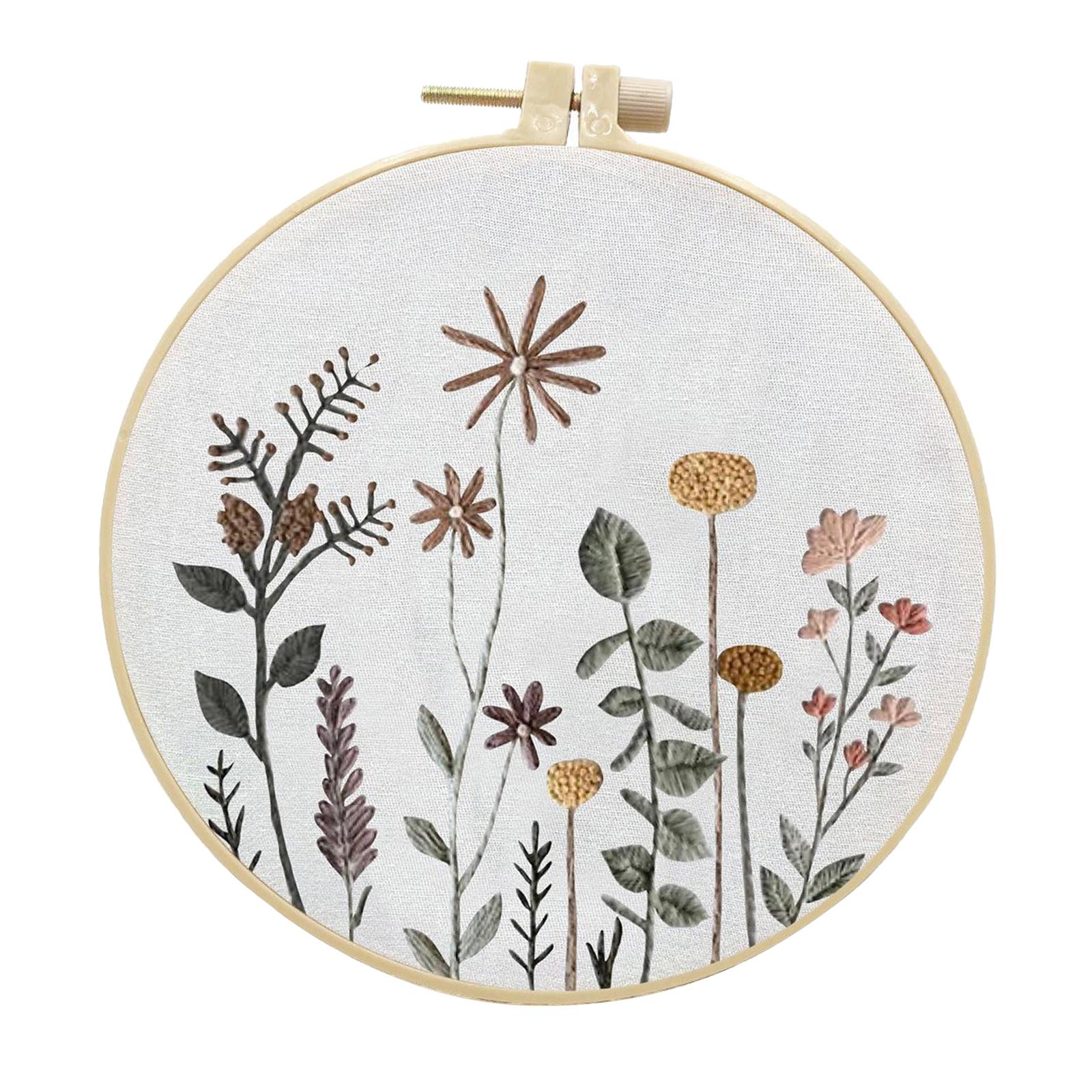 Handmade Cross Stitch Kit Flower Art Making DIY Embroidery Needlework Style1