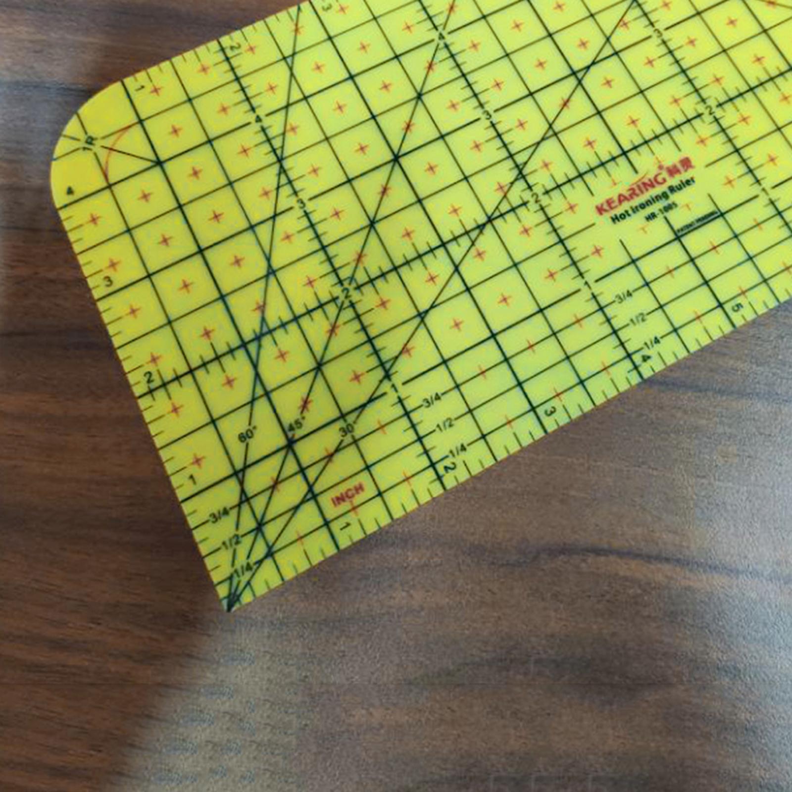 Hot Ironing Ruler Quilting Guide Hemmer Tailor Patchwork 10x5inch
