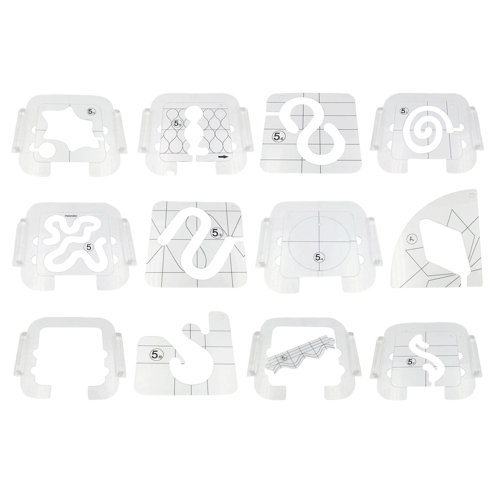 Clear Acrylic Laser Cut Quilting Templates for DIY Patchwork Kintting A