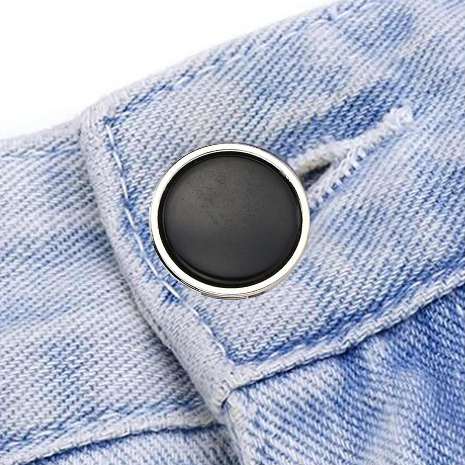 12x 17mm Jeans Buttons Repair Studs for Jean Pant Replace Black Glossy
